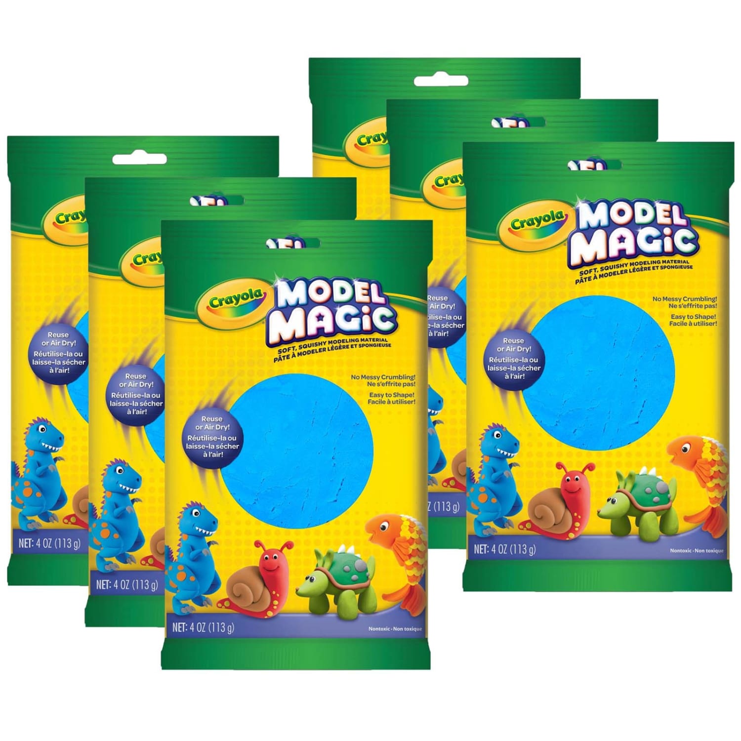 Crayola Model Magic Modeling Compound, 4 oz., Blue, Set Of 6 Packs