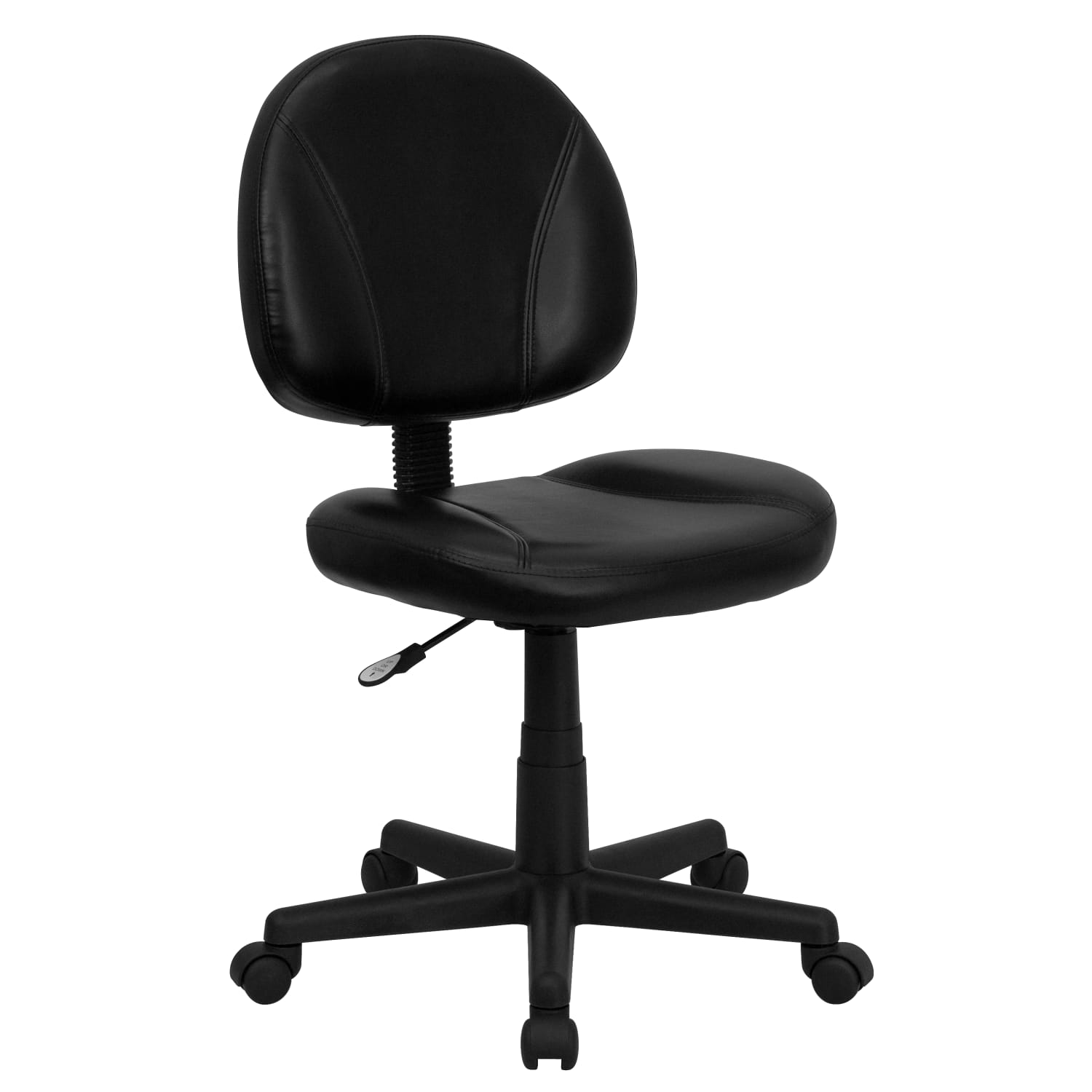 Flash Furniture LeatherSoft Faux Leather MidBack Ergonomic Swivel Chair Black PopularChairscom Flash Furniture LeatherSoft Faux Leather Mid Back Ergonomic Swivel Chair Black PopularChairscom
