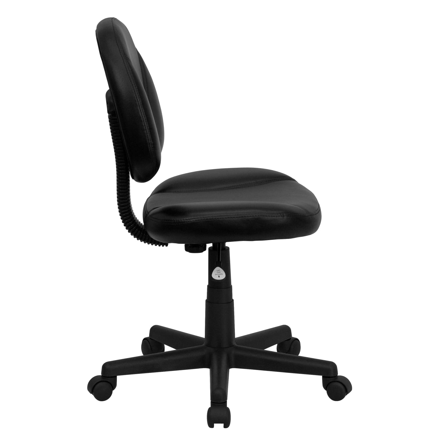 Flash Furniture LeatherSoft Faux Leather MidBack Ergonomic Swivel Chair Black PopularChairscom Flash Furniture LeatherSoft Faux Leather Mid Back Ergonomic Swivel Chair Black PopularChairscom