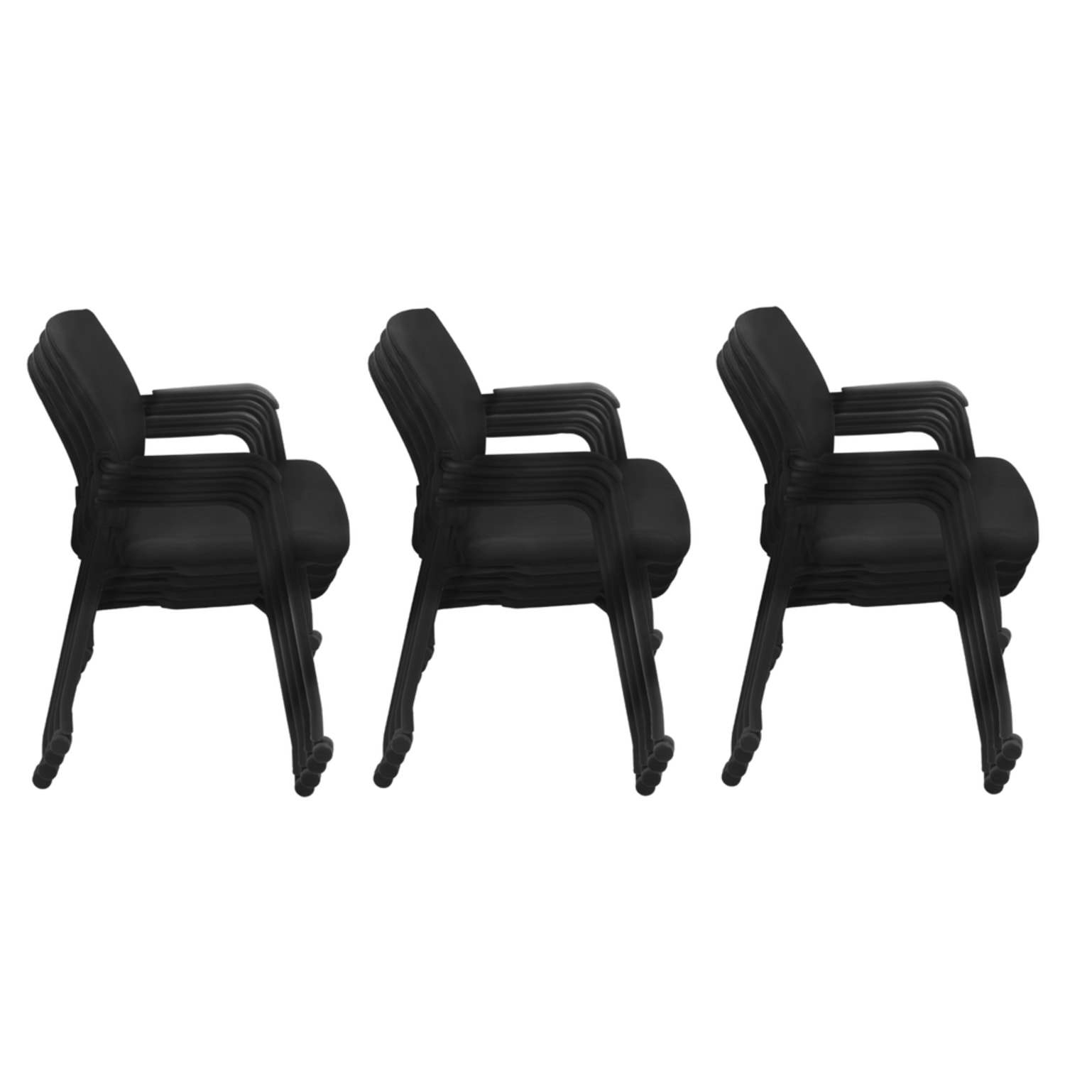 Regency Knight Mesh Stacking Chairs Black Pack Of 12 Chairs PopularChairscom