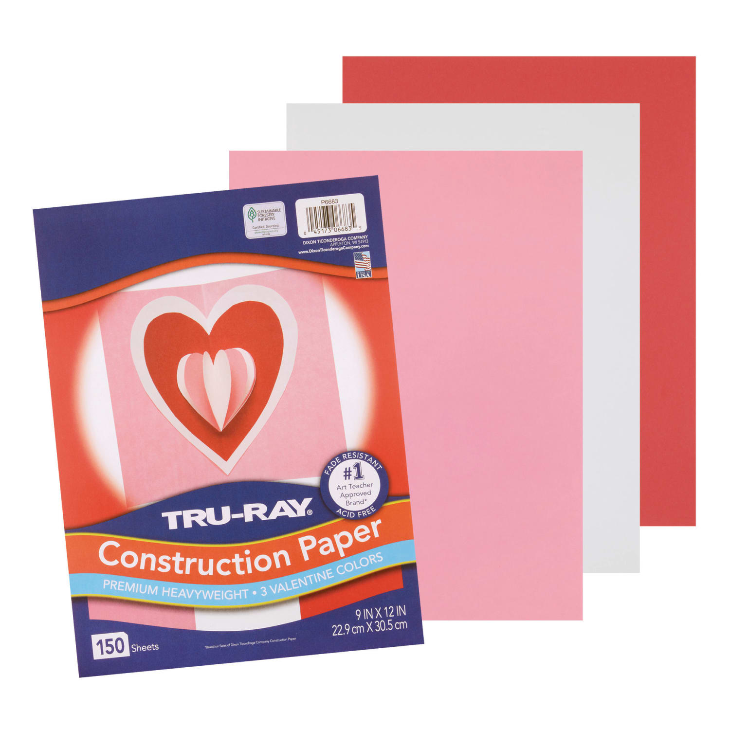 Tru-Ray Construction Paper, Heavyweight, 9in x 12in, Valentine Assortment, 150 Sheets Per Pack, Set Of 3 Packs - Image 4