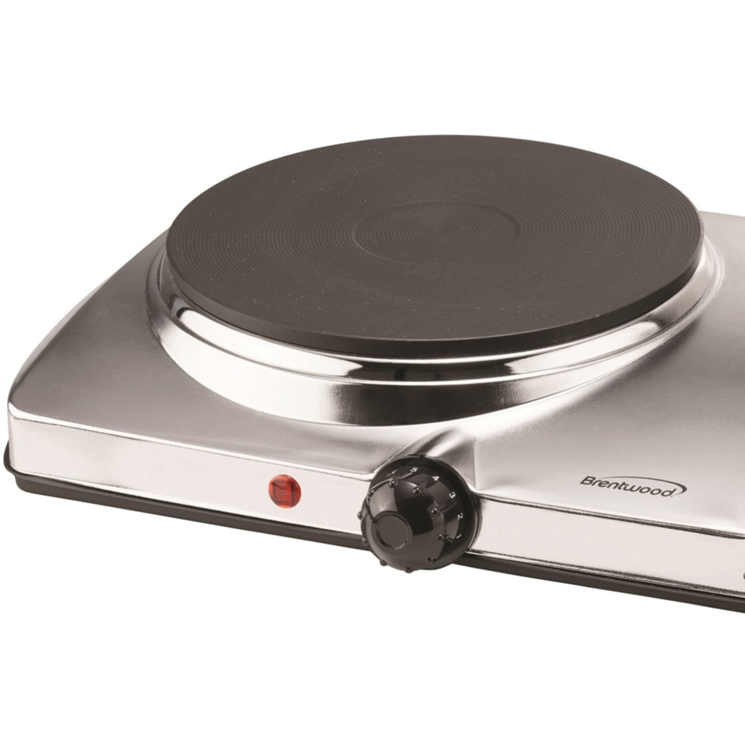 Brentwood TS-372 1440w Electric Double Hot Plate, Silver - 2 x Burner - GrateCast Iron, Metal, Plastic - Image 3