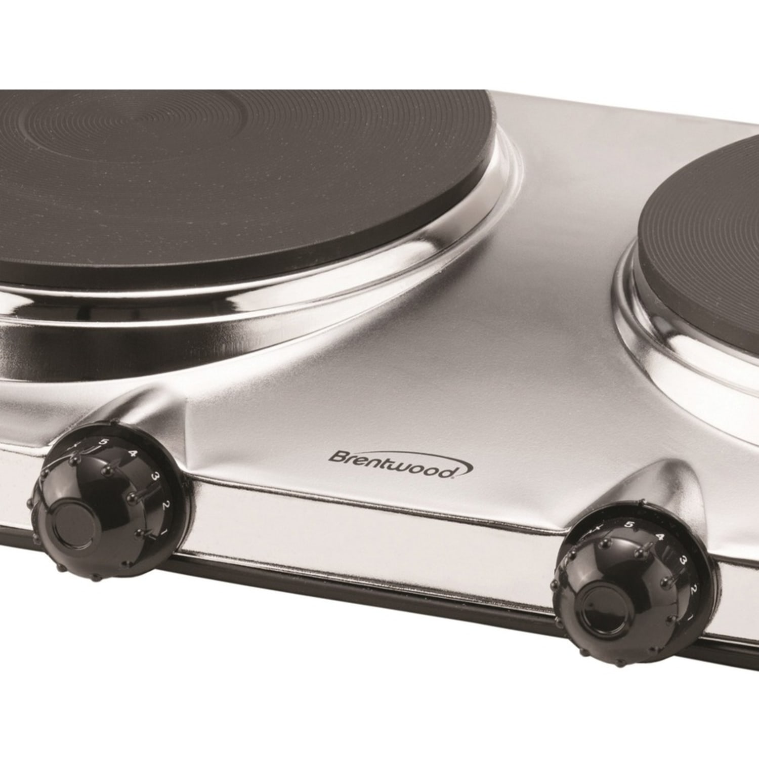 Brentwood TS-372 1440w Electric Double Hot Plate, Silver - 2 x Burner - GrateCast Iron, Metal, Plastic - Image 5