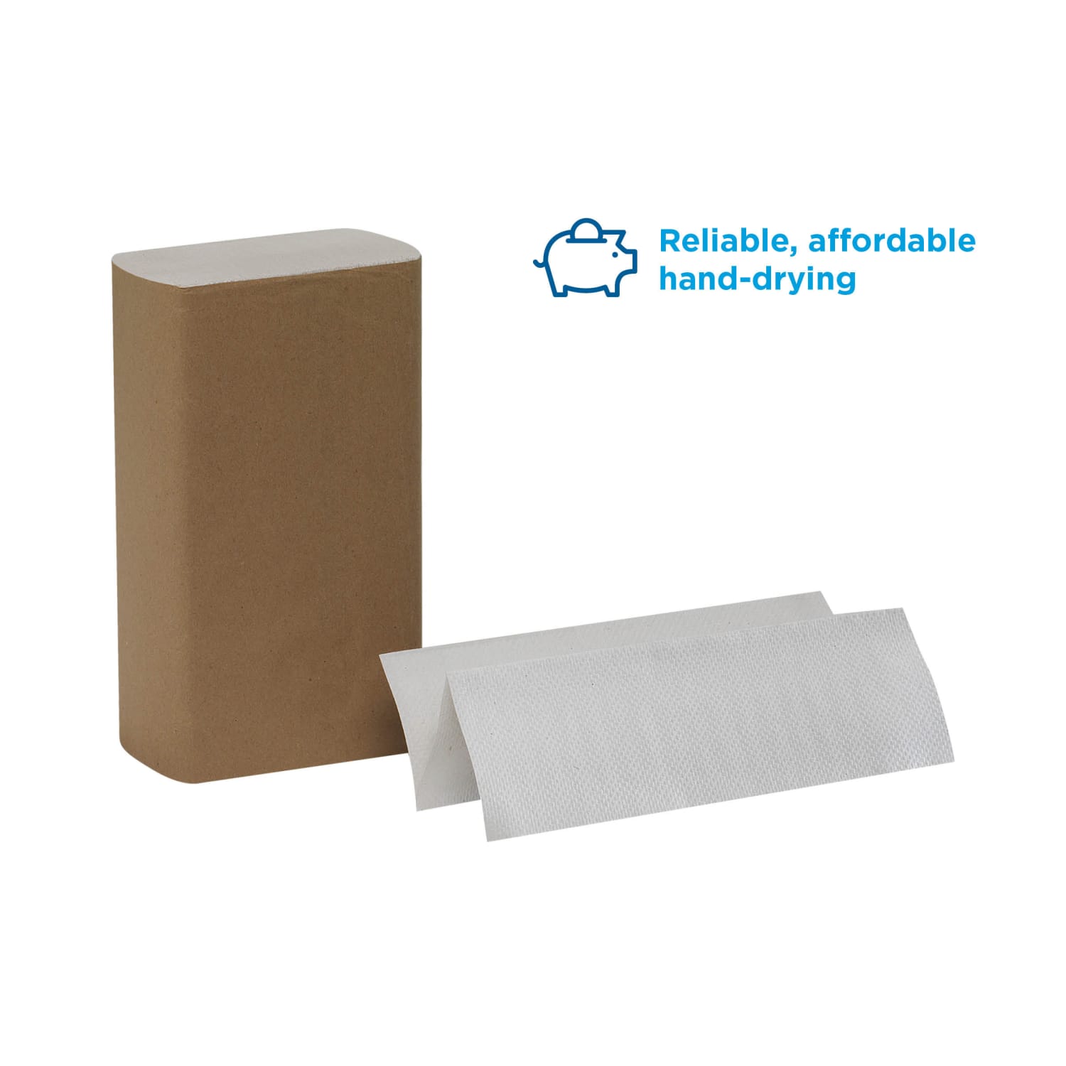 Pacific Blue Basic by GP PRO, 1-Ply, Multifold Paper Towels, 9.2in X 9.4in, White, 250 Sheets per Pack, 16 Packs Per Case - Image 4