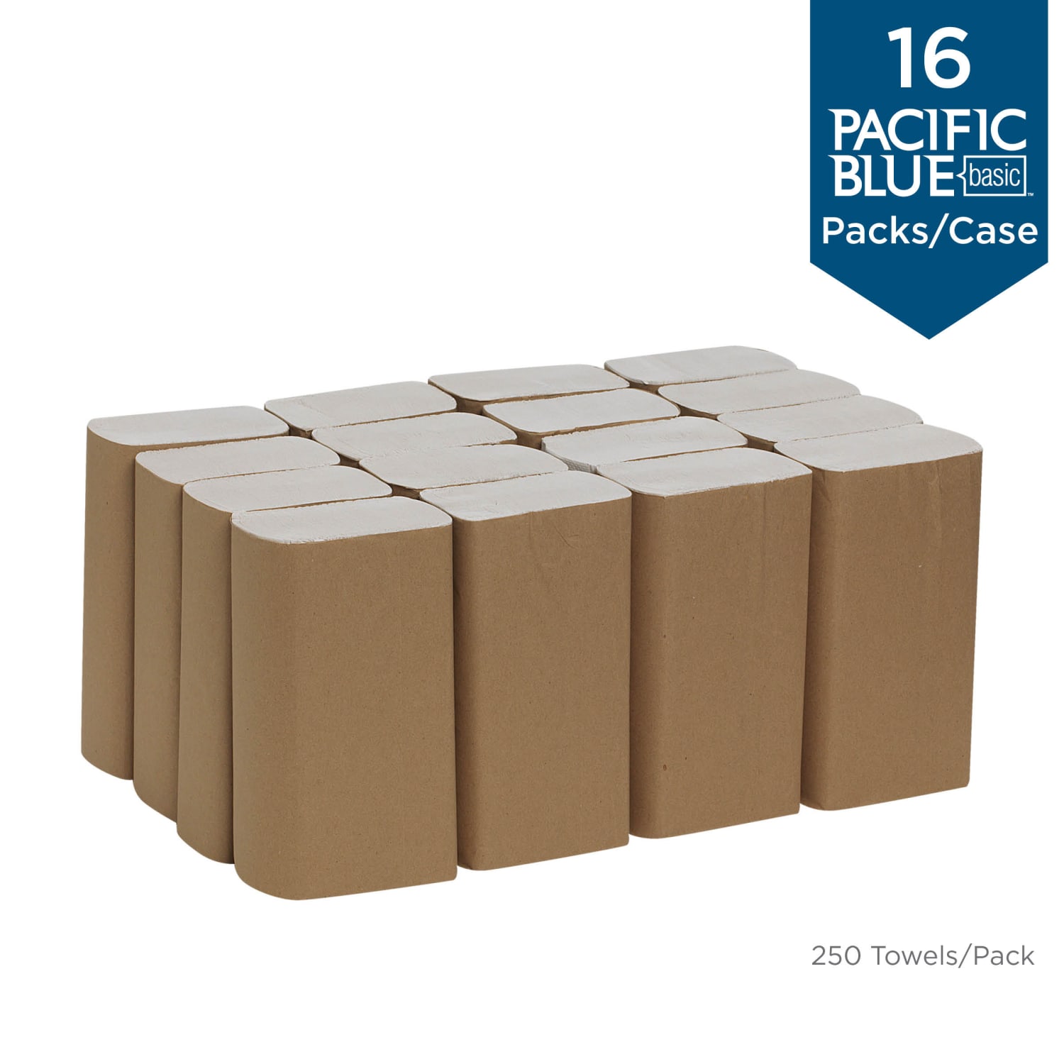 Pacific Blue Basic by GP PRO, 1-Ply, Multifold Paper Towels, 9.2in X 9.4in, White, 250 Sheets per Pack, 16 Packs Per Case - Image 5