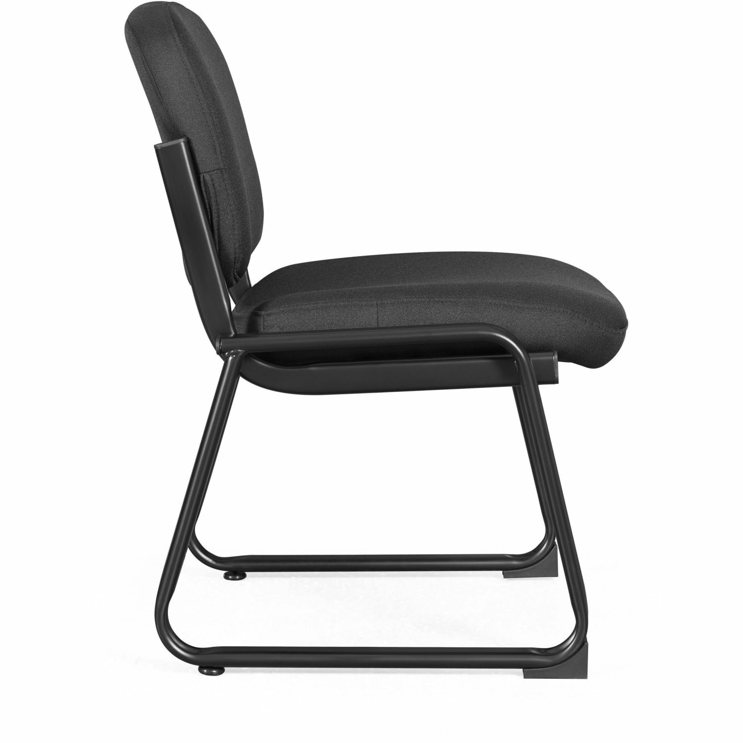 Lorell Black Fabric Guest Chair - Plywood, Fabric Seat Material - Plywood, Fabric Back Material - Powder Coated Frame Color - Metal Frame Material - Sled Base - Black - 1 Each - Image 4