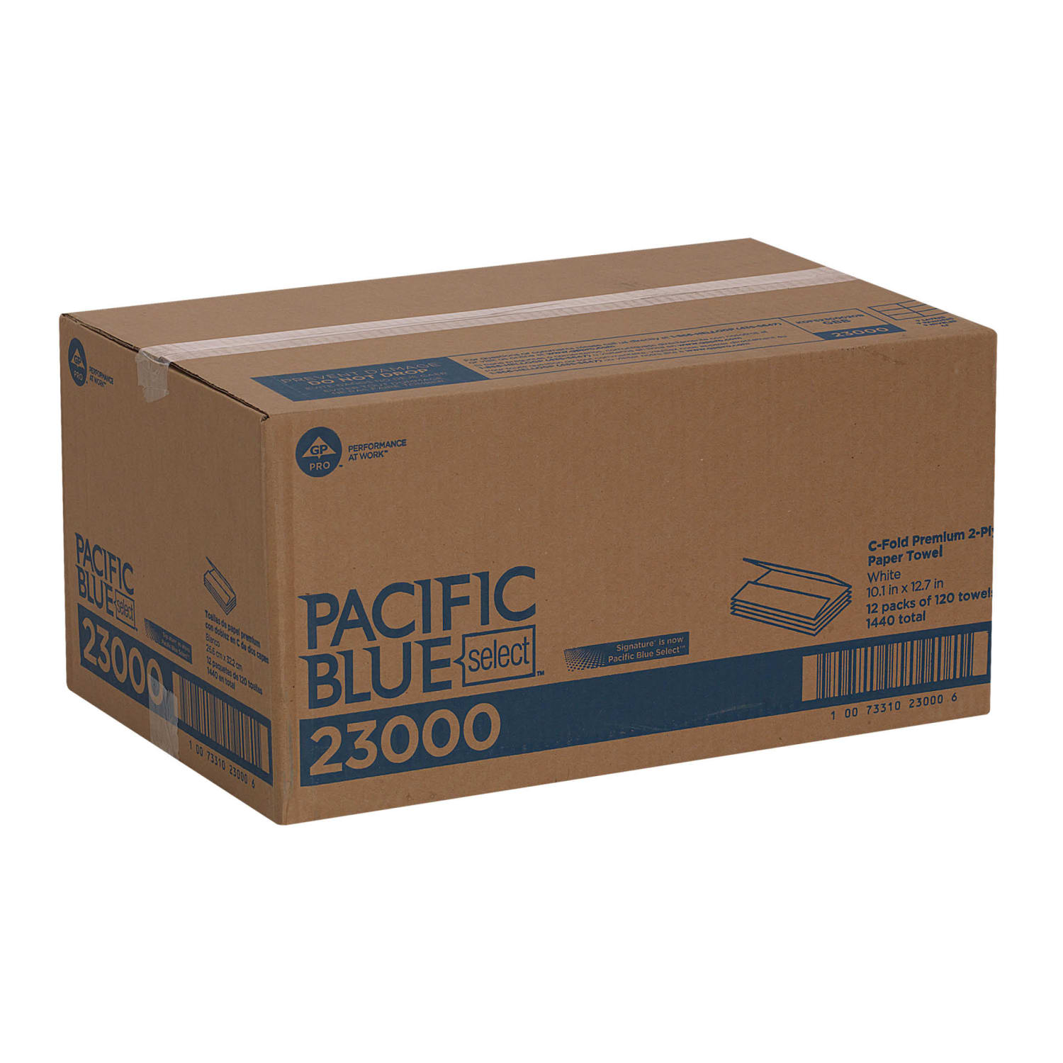 Pacific Blue Select by GP PRO, 2-Ply, C-Fold Paper Towels, 10.1in X 12.7in, White, 120 Sheets per Pack, 12 Packs Per Case - Image 6