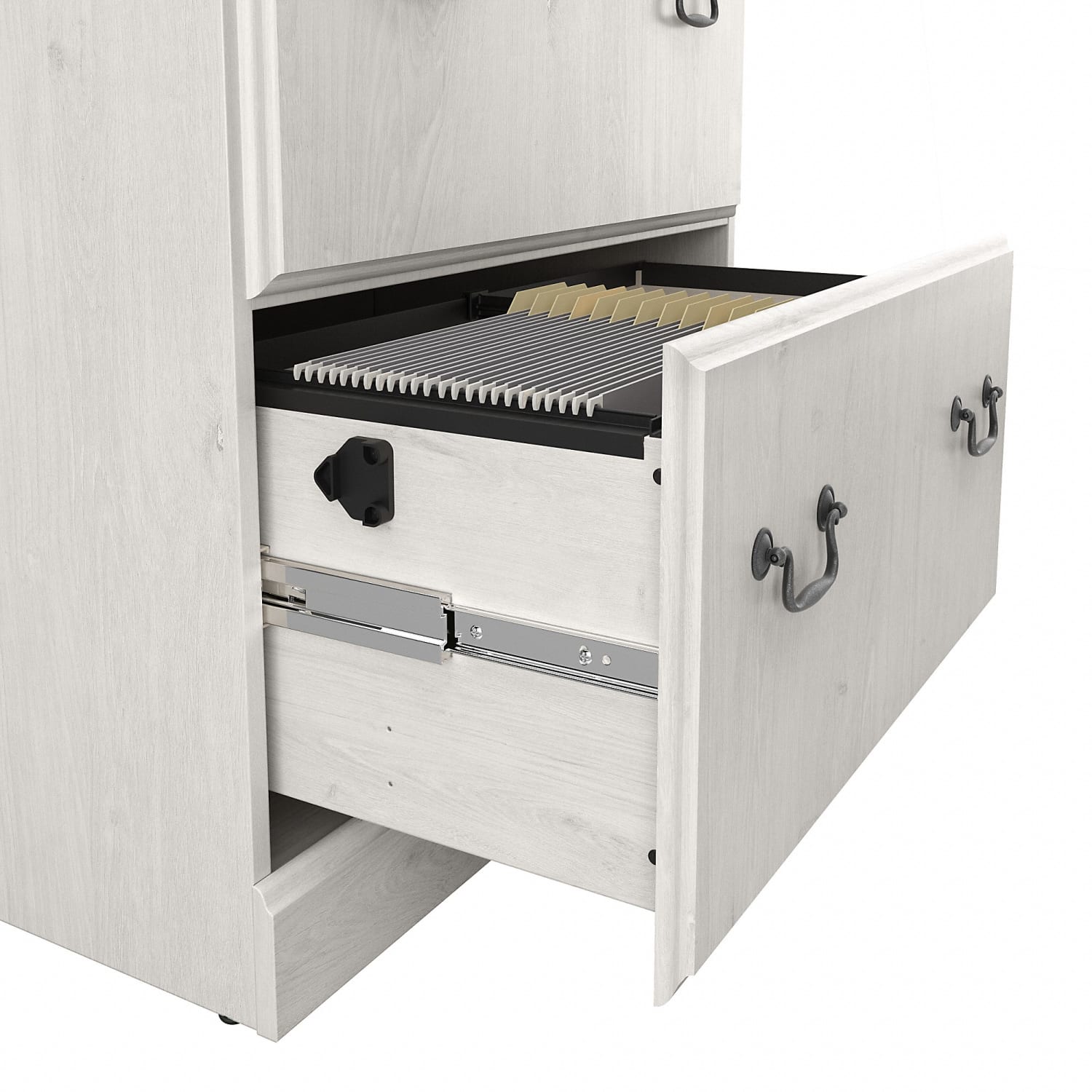 Bush Furniture Saratoga 26-6/7inW x 19-2/5inD Lateral 2-Drawer File Cabinet, Linen White Oak, Standard Delivery - Image 6