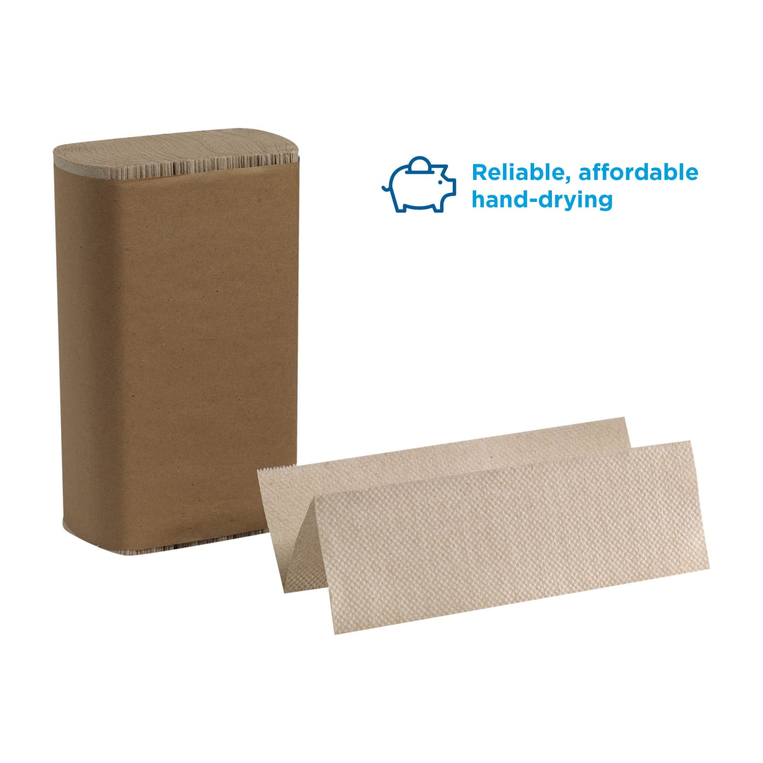 Pacific Blue Basic by GP PRO, 1-Ply, Multifold Paper Towels, 9.2in X 9.4in, 100% Recycled, Brown, 250 Sheets per Pack, 16 Packs Per Case - Image 4