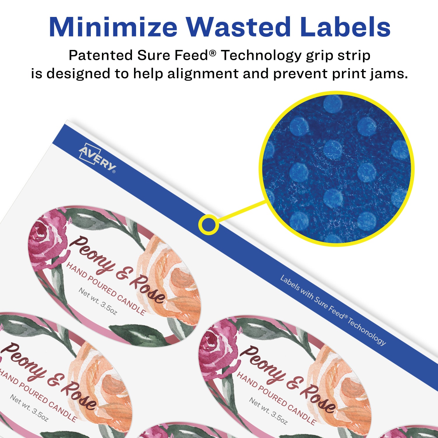 Avery Removable Labels With Sure Feed, 94053-RMP50, Oval, 1in x 2in, White, Pack Of 1,200 Labels - Image 5
