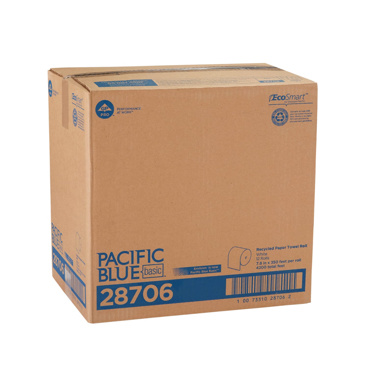Pacific Blue Basic by GP PRO 1-Ply Paper Towels, 350ft Per Roll, Pack Of 12 Rolls - Image 5