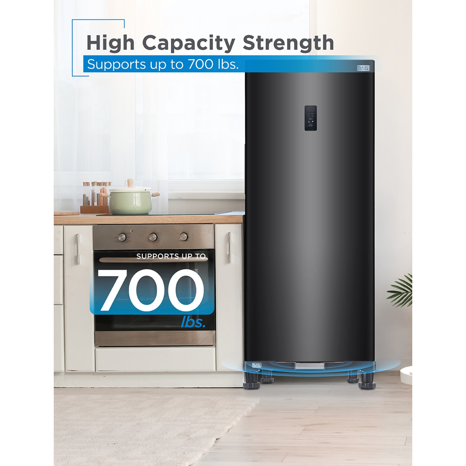 Black+Decker Multi-Functional Appliance Pedestal Stand, 4-3/4inH x 23-5/8inW x 23-5/8inD, Black - Image 4