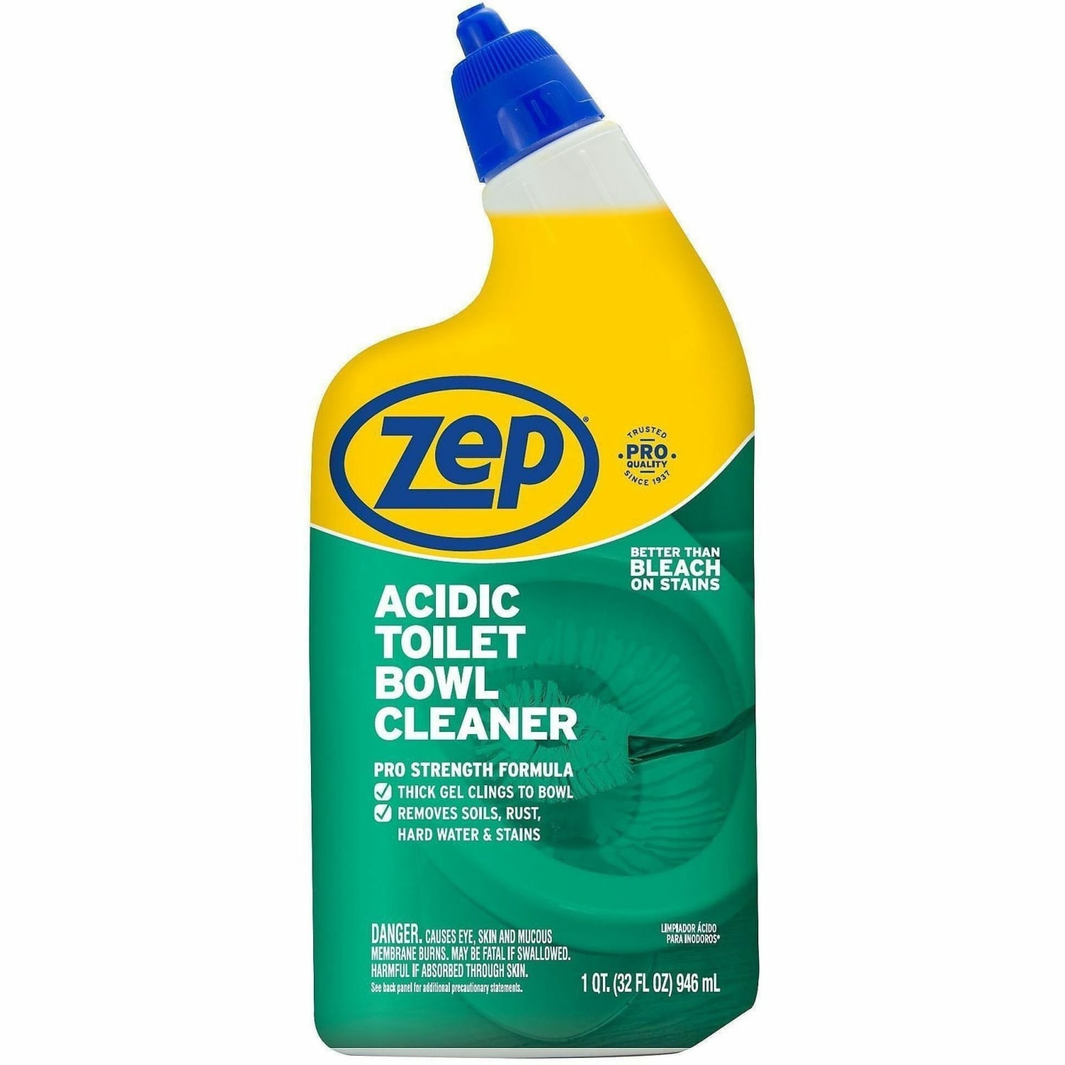 Zep Acidic Toilet Bowl Cleaner - 32 fl oz (1 quart) - Wintergreen Scent - White - 12 / Carton - Image 3