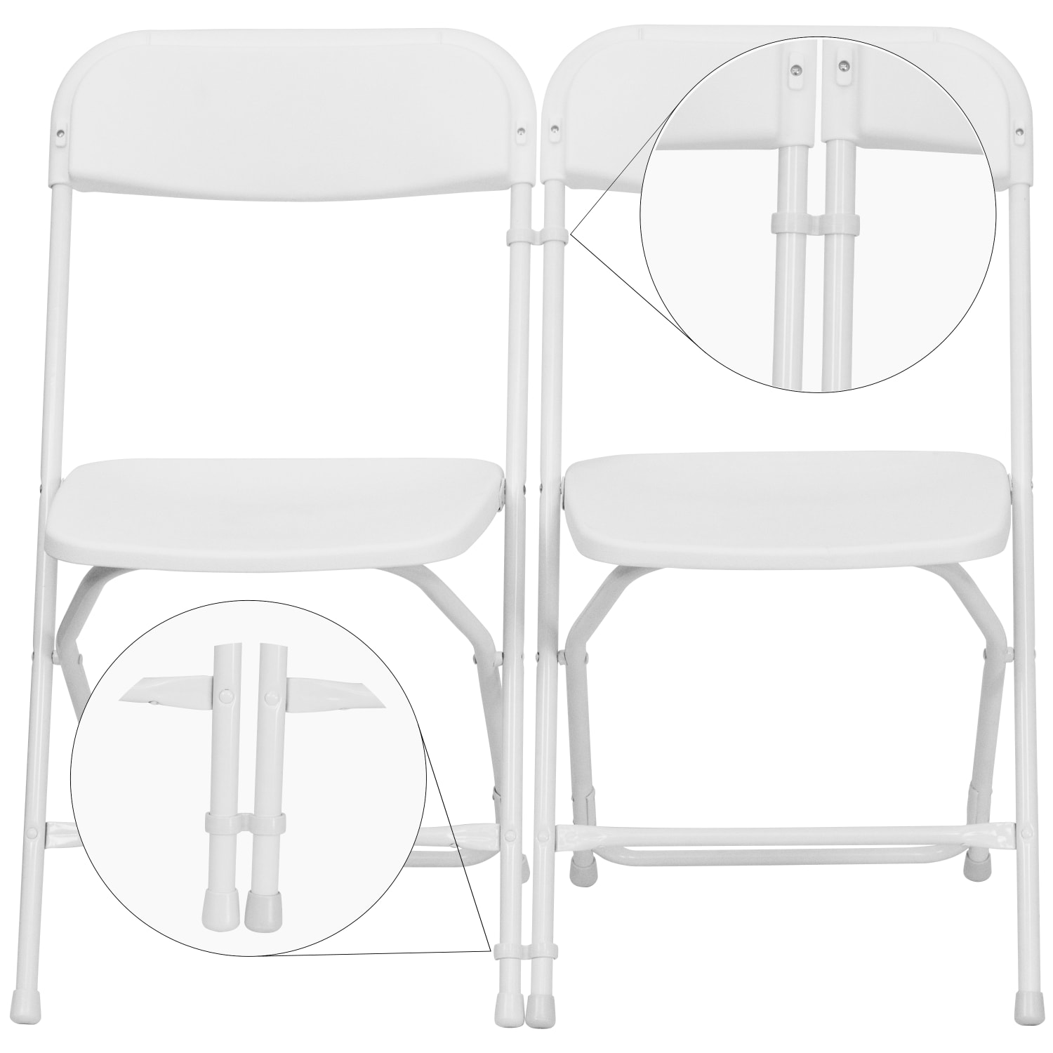 Flash Furniture Plastic Ganging Clips, 1in x 1in, White, Pack Of 2 Clips - Image 4