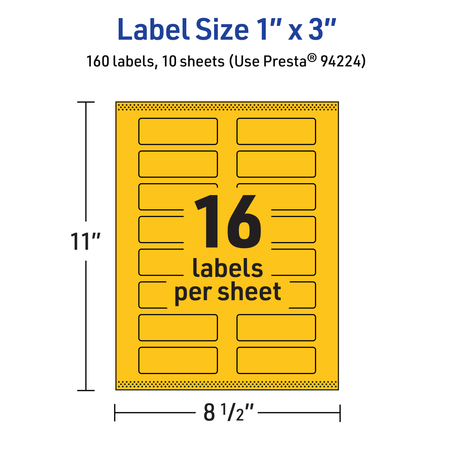 Avery Print-To-The-Edge Labels With Sure Feed Technology And Easy Peel, 94224-BYP10, Rectangle, 1in x 3in, Matte Bright Yellow, Pack of 160 - Image 6