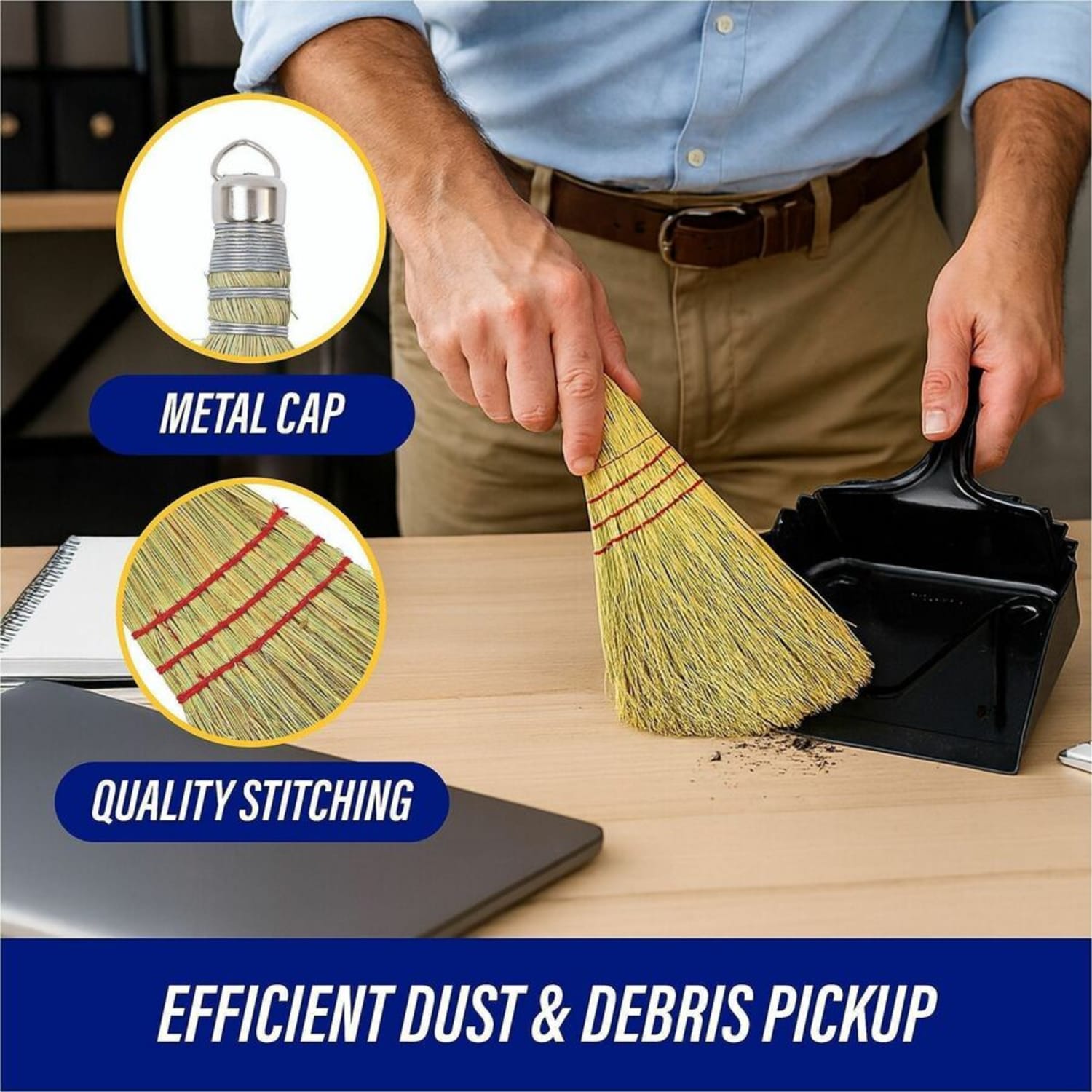 Genuine Joe Whisk Broom - Natural - 1 Each - Image 5