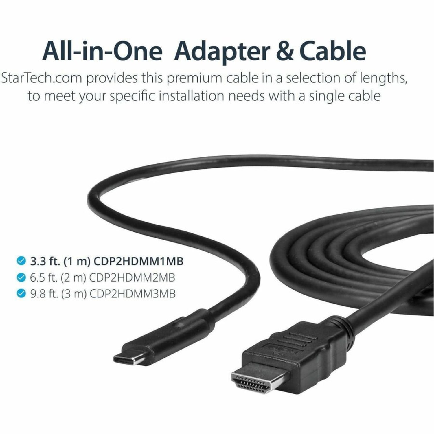 StarTech.com USB C to HDMI Cable - 3 ft / 1m - USB-C to HDMI 4K 60Hz - USB Type C to HDMI - Computer Monitor Cable - Eliminate clutter by connecting your USB Type-C computer directly to an HDMI display without additional adapters - Image 4