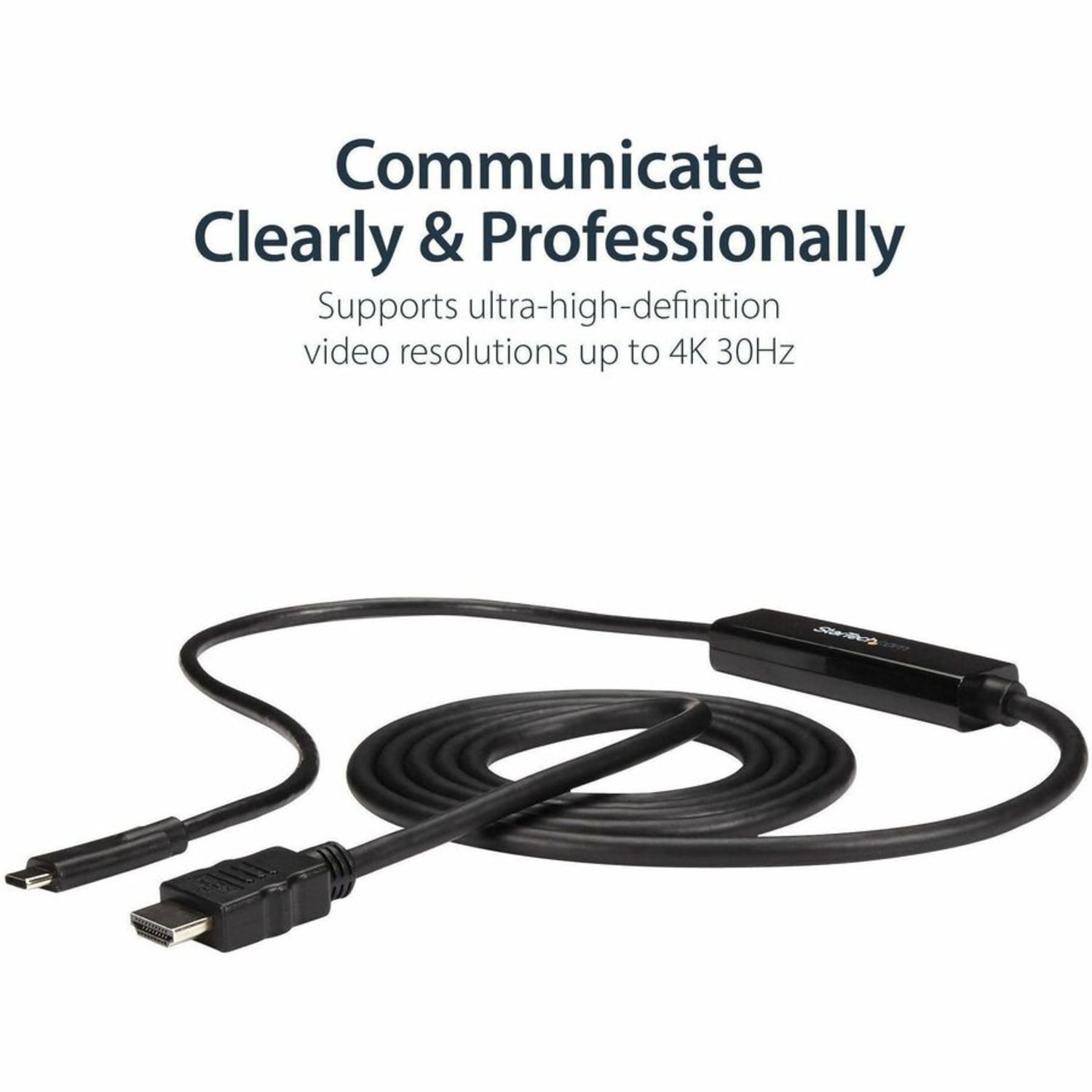 StarTech.com USB C to HDMI Cable - 3 ft / 1m - USB-C to HDMI 4K 60Hz - USB Type C to HDMI - Computer Monitor Cable - Eliminate clutter by connecting your USB Type-C computer directly to an HDMI display without additional adapters - Image 5