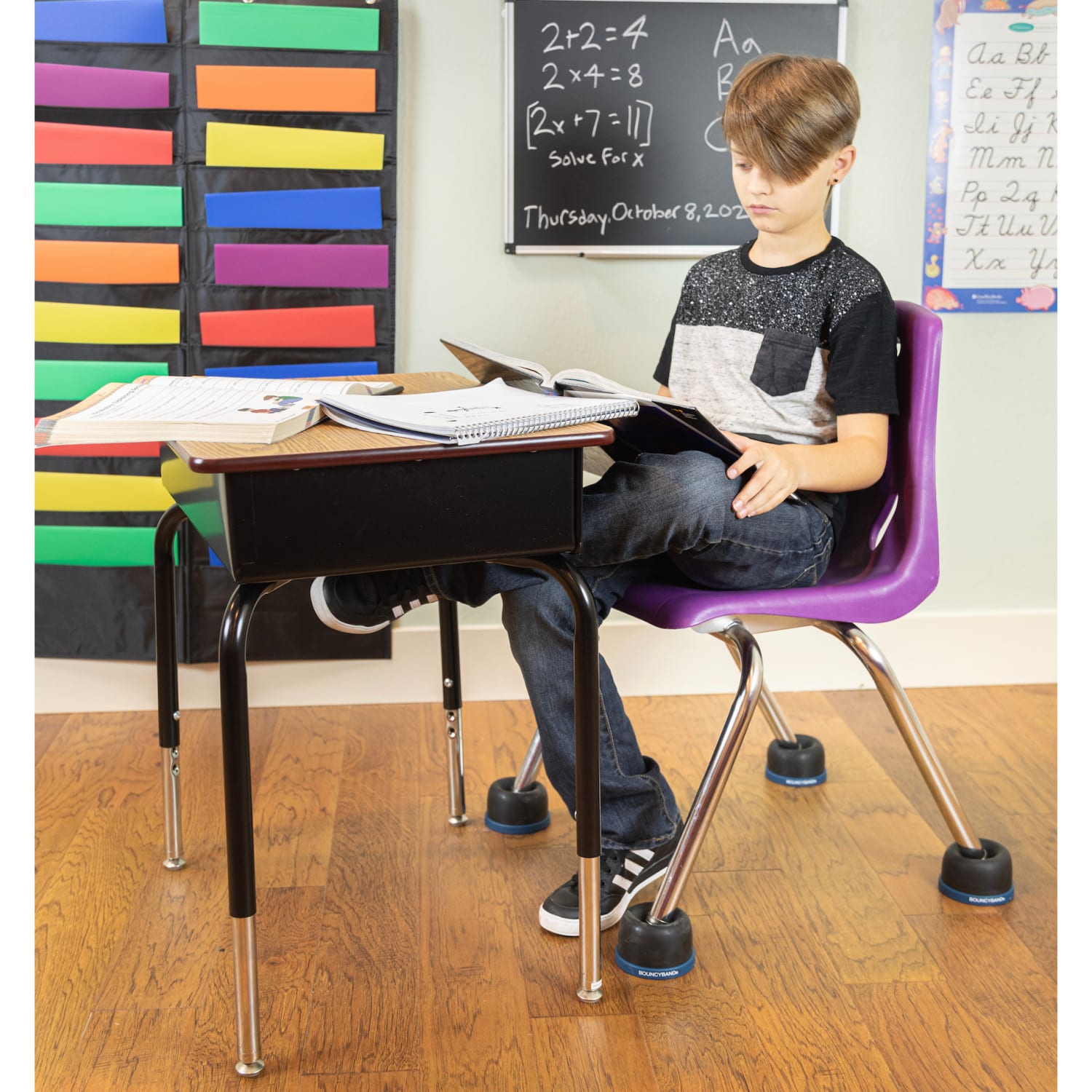 Bouncyband Wiggle Wobble Chair Feet 712in x 334in BlackBlue PopularChairscom Bouncyband Wiggle Wobble Chair Feet 7 12in x 3 34in BlackBlue PopularChairscom
