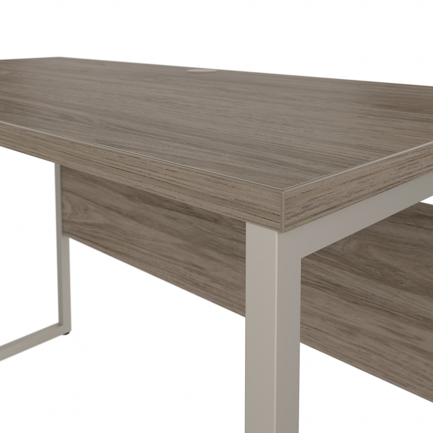 Bush Business Furniture Hybrid 48inW x 24inD Computer Table Desk With Metal Legs, Modern Hickory, Standard Delivery - Image 6