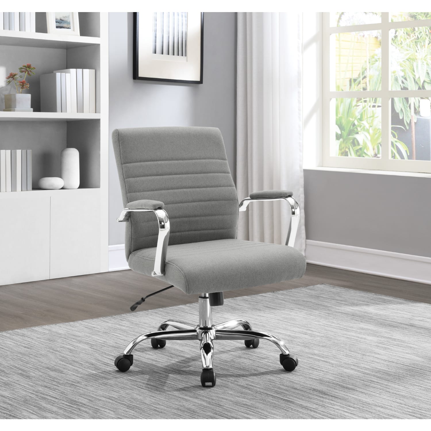 Office Star Ergonomic Fabric Mid-Back Office Task Chair, Gray - Image 4