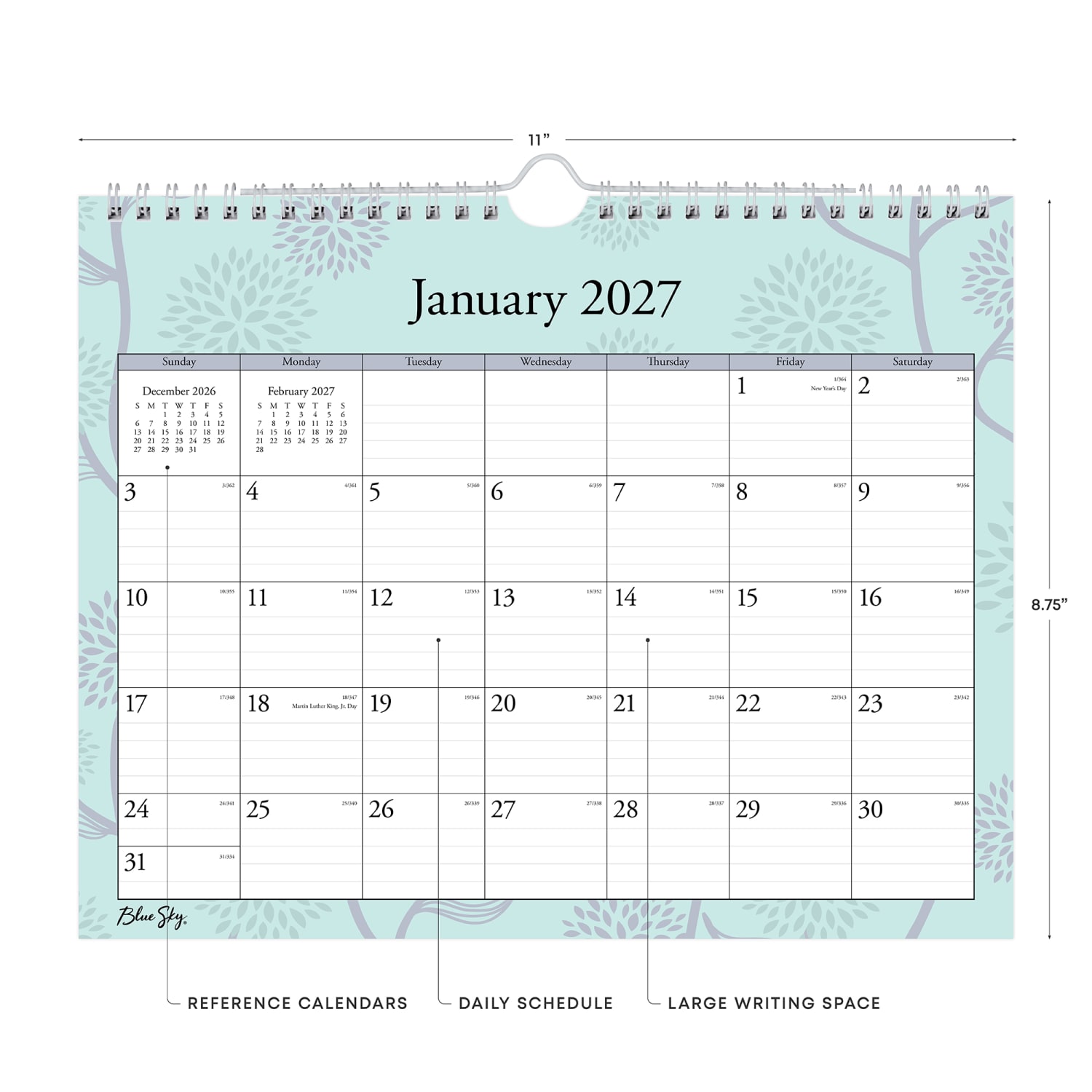 2027 Blue Sky Rue Du Flore Monthly Wall Calendar, 11x8.75, 0%, Rue Du Flore, Jan-Dec, RY27 - Image 4