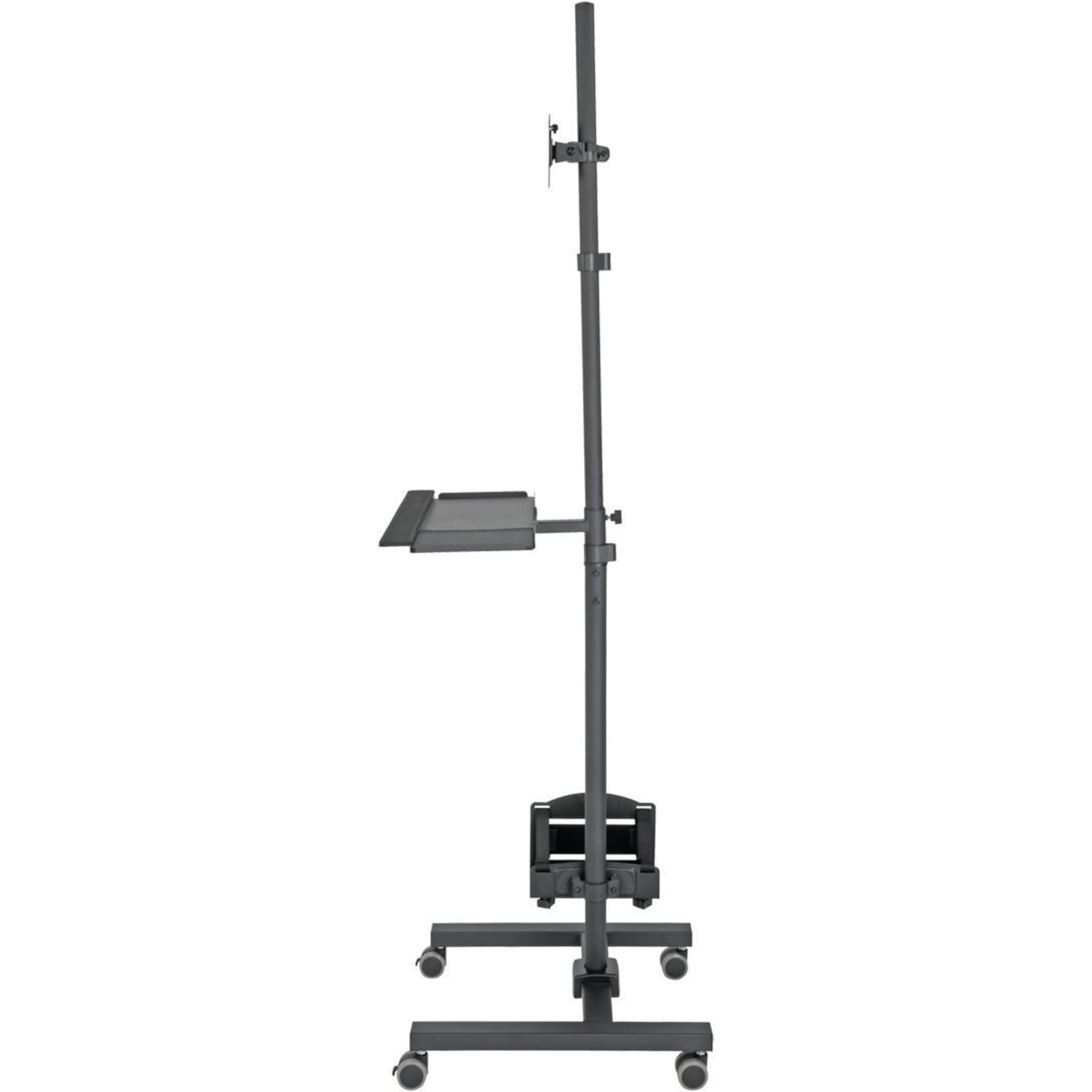 Eaton Tripp Lite Series Mobile Workstation with Monitor Mount - For 17in to 32in Displays, Height Adjustable - Up to 32in Screen Support - 17.64 lb Load Capacity - 70.1in Height x 25.7in Width x 21in Depth - Floor - Steel - Black - Image 5