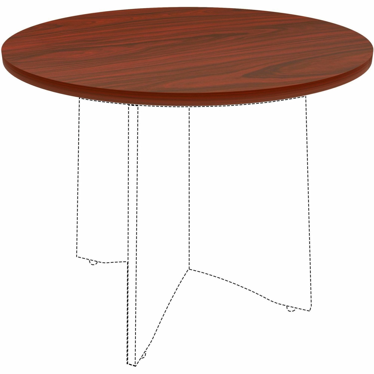 Lorell Hospitality/Conference Tabletop, x 36in Diameter, Mahogany, 87242 - Image 6