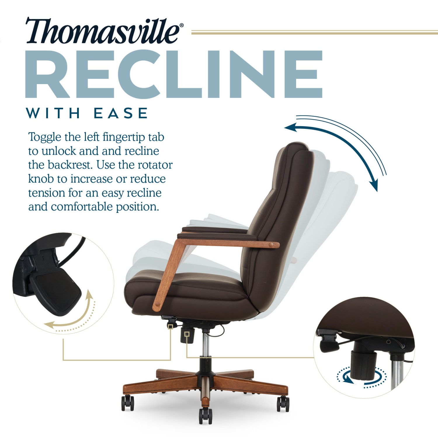 Thomasville Fendley Ergonomic Faux Leather MidBack Office Chair Dark Brown PopularChairscom Thomasville Fendley Ergonomic Faux Leather Mid Back Office Chair Dark Brown PopularChairscom