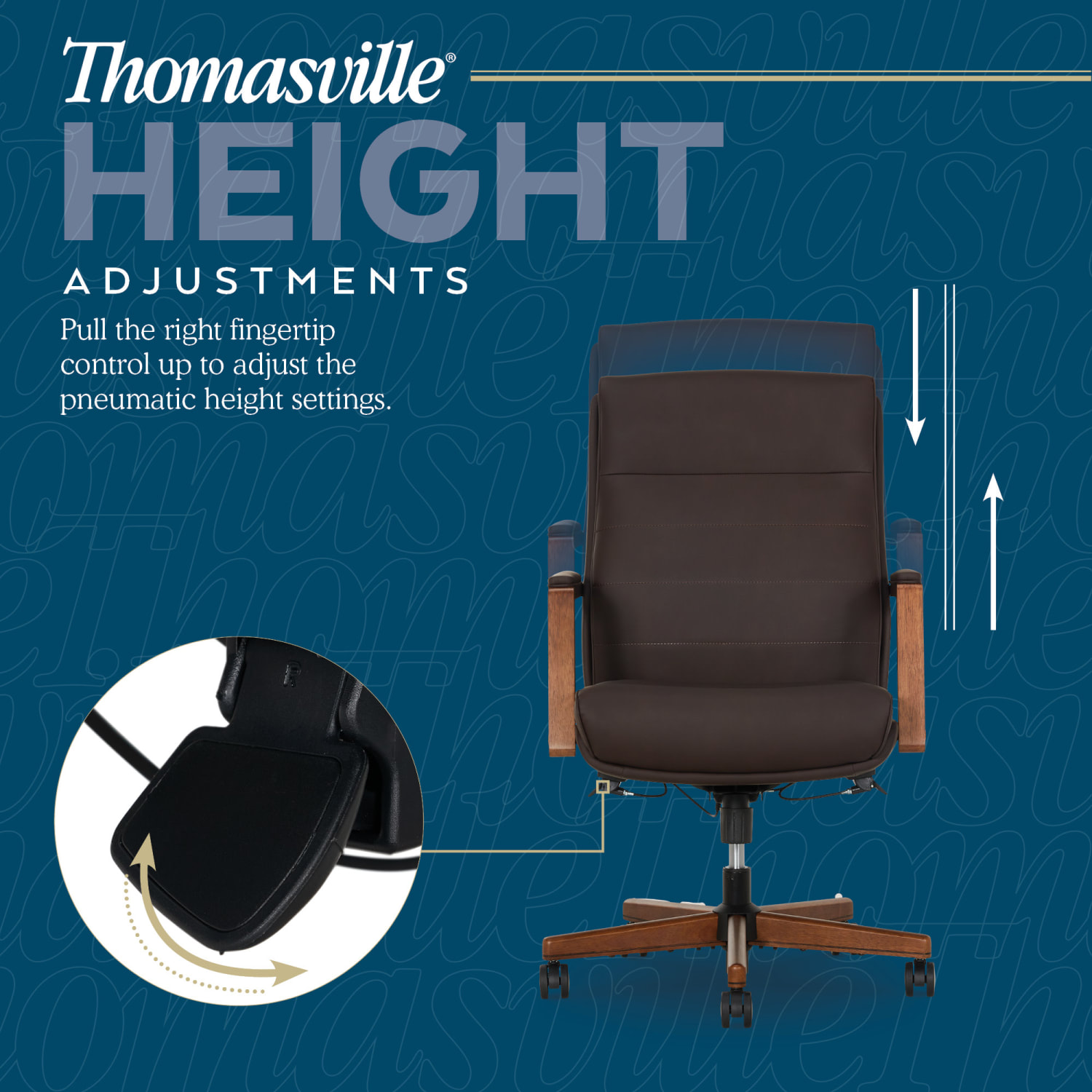 Thomasville Fendley Ergonomic Faux Leather Mid Back Office Chair Dark Brown PopularChairscom