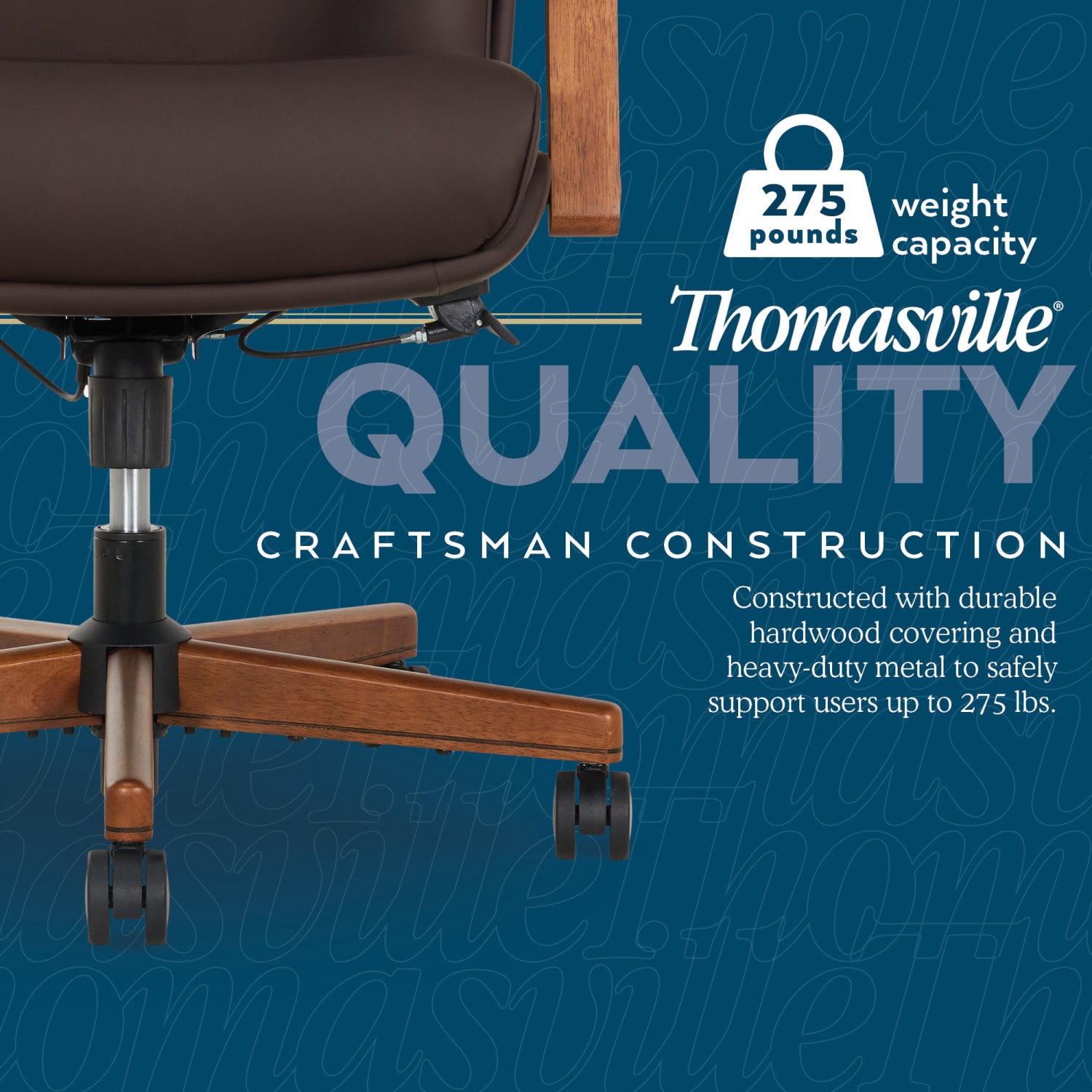 Thomasville Fendley Ergonomic Faux Leather Mid Back Office Chair Dark Brown PopularChairscom