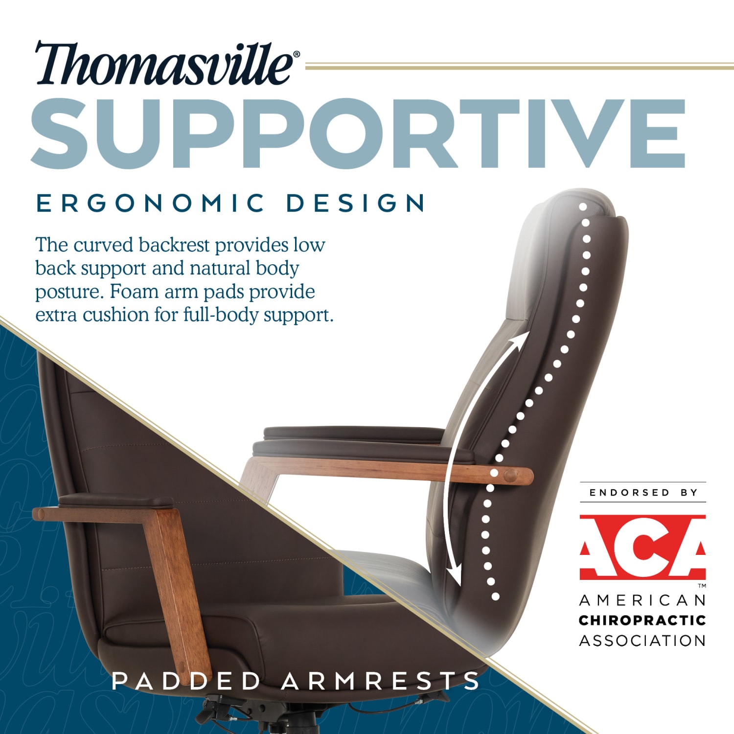 Thomasville Fendley Ergonomic Faux Leather Mid Back Office Chair Dark Brown PopularChairscom
