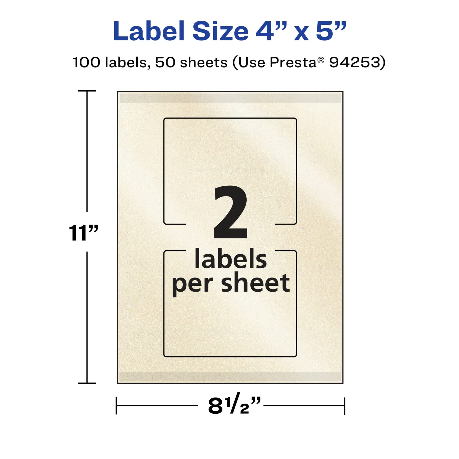 Avery Pearlized Permanent Labels With Sure Feed, 94253-PIP50, Rectangle, 4in x 5in, Ivory, Pack Of 100 Labels - Image 6