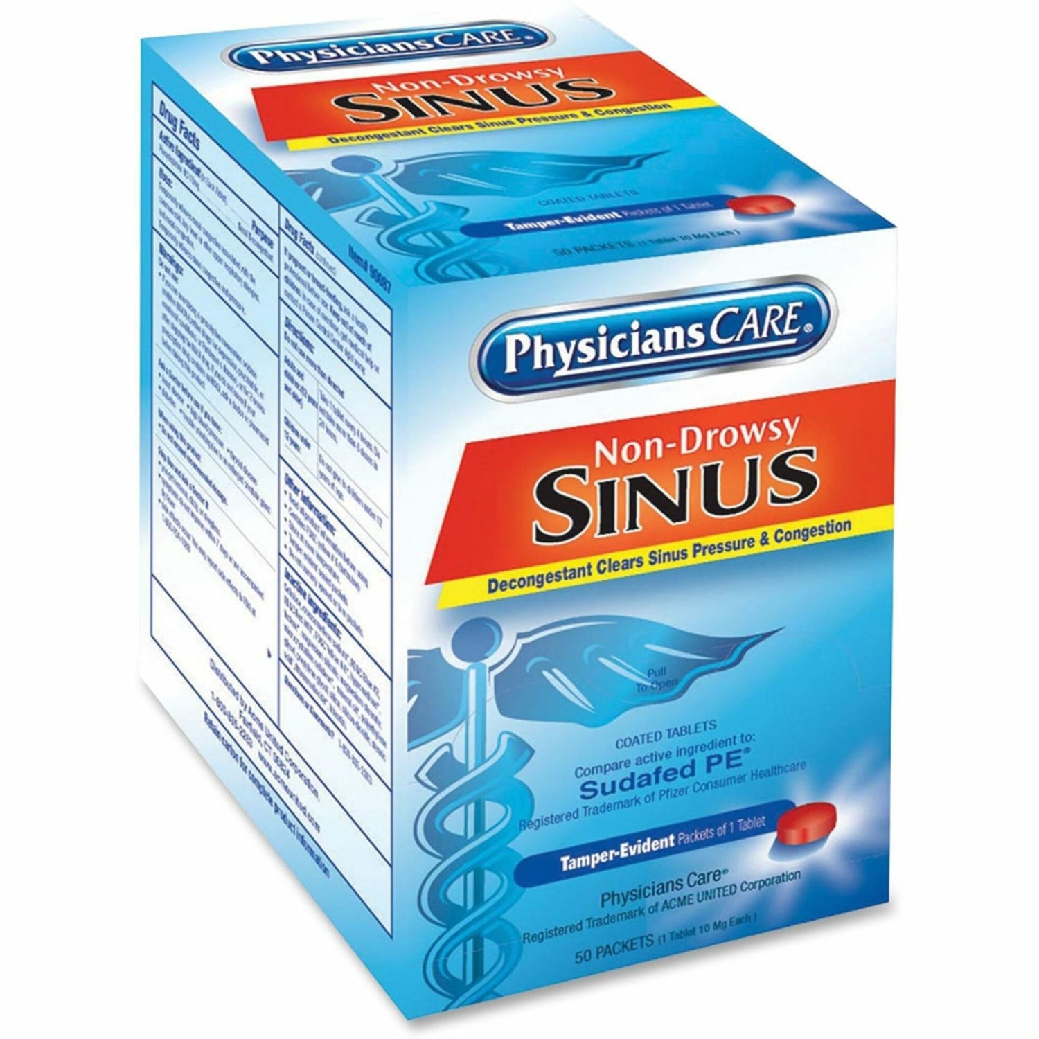 PhysiciansCare Sinus Decongestant Congestion Medication, 1 Tablet Per Packet, Box Of 50 - Image 6