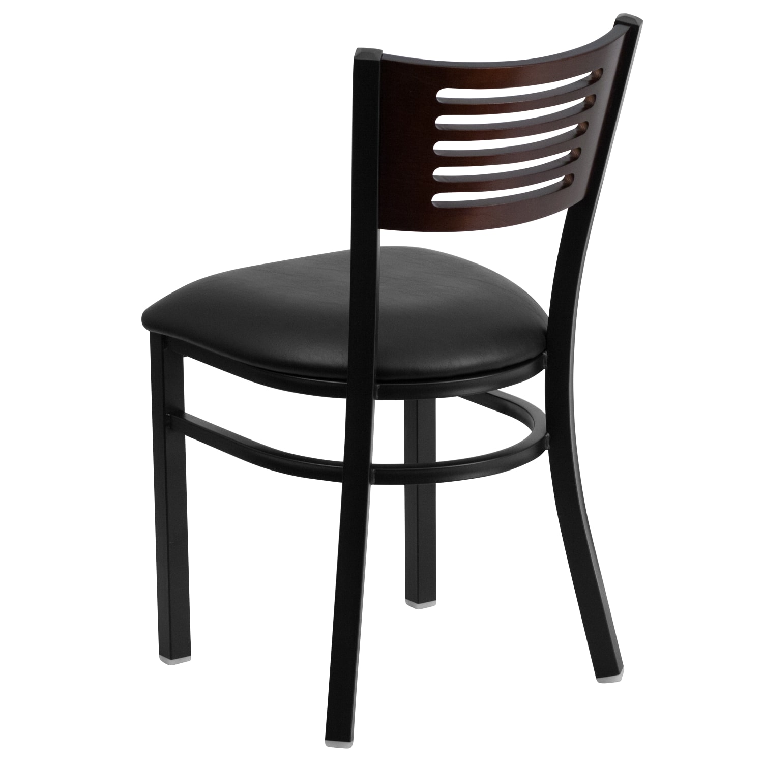 Flash Furniture Decorative Slat Back Restaurant Chair, Walnut/Black - Image 6