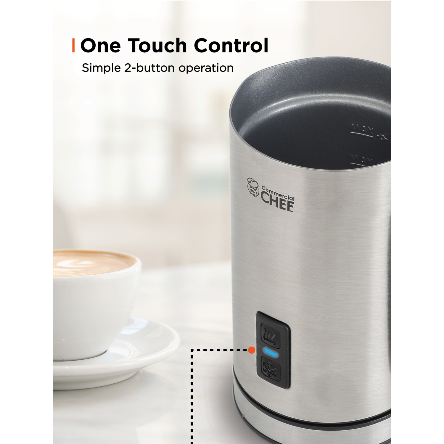Commercial Chef Electric Milk Frother, 7-1/2inH x 6-1/4inW x 4-1/4inD, Silver - Image 4