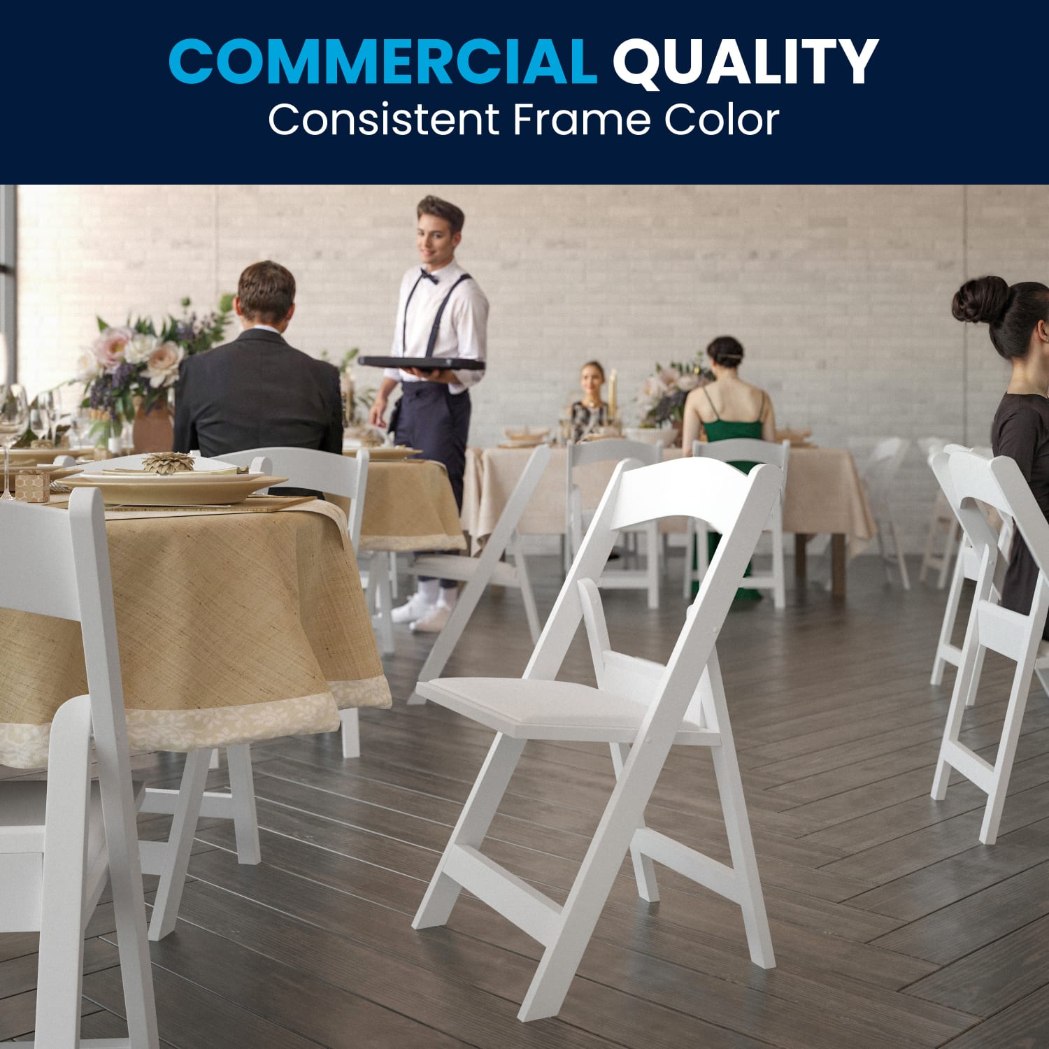 Flash Furniture Hercules 1000 lb Weight Capacity Folding Event Chairs White Set Of 2 Chairs PopularChairscom