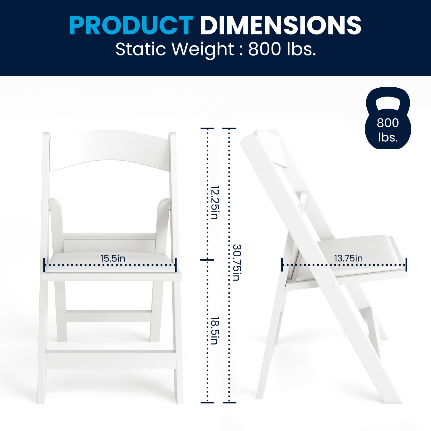 Flash Furniture Hercules 1000 lb Weight Capacity Folding Event Chairs White Set Of 2 Chairs PopularChairscom