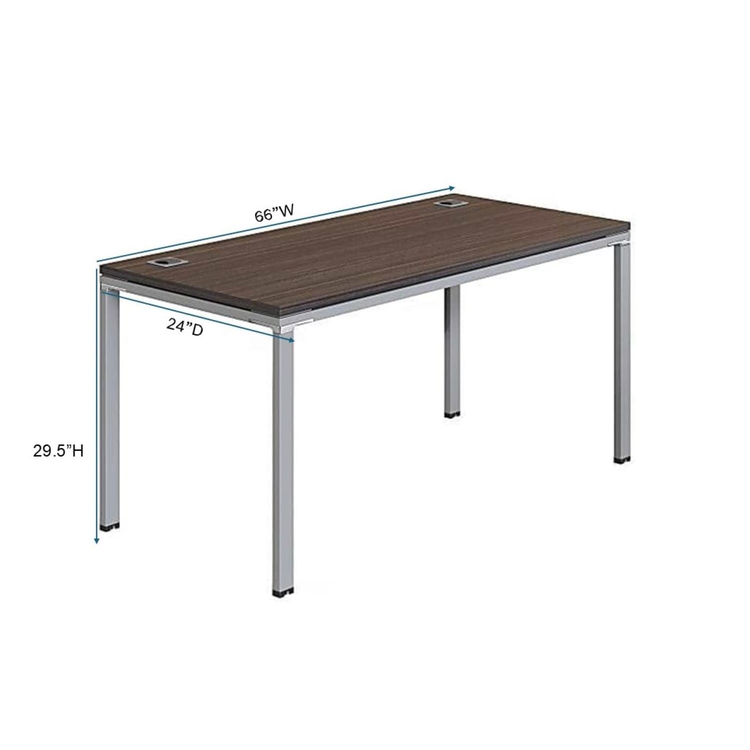 Boss Office Products Simple System Workstation, 66in x 24in, White - Image 4