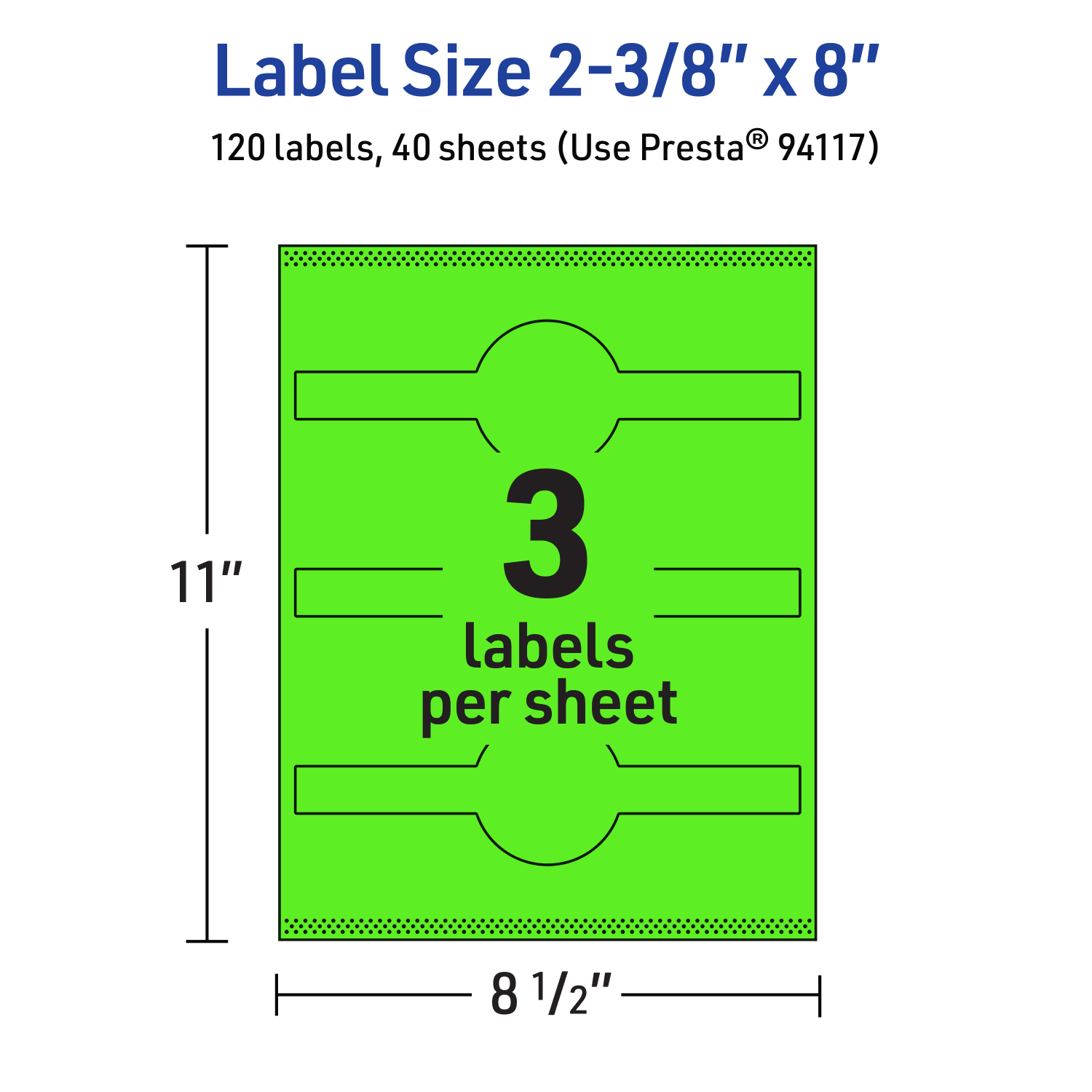 Avery Printable Labels With Sure Feed Technology, 94117-NGP40, Cigar, 2-3/8in x 8in, Matte Neon Green, Pack of 120 - Image 6