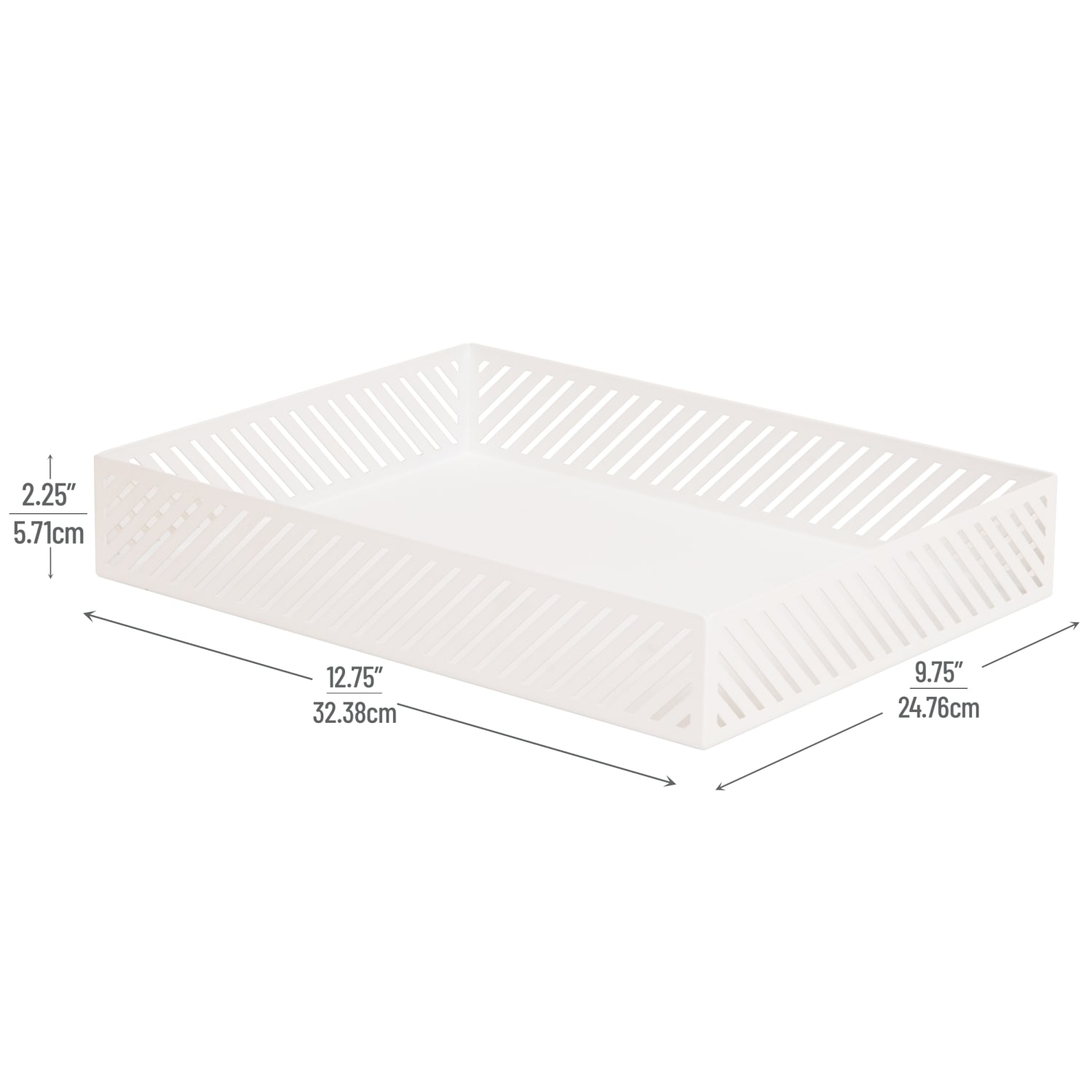 Mind Reader Metal Letter-Size Paper Tray, 2-1/4inH x 12-3/4inW x 9-3/4inD, White, Total Qty 1 - Image 4