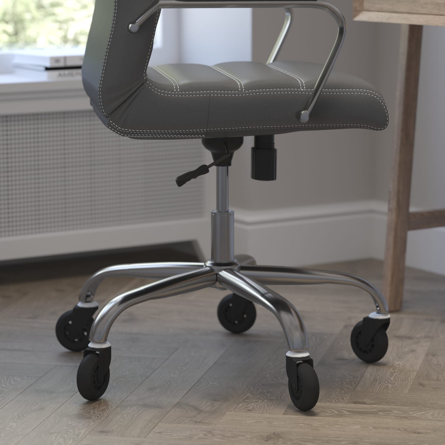 Flash Furniture Whitney Ergonomic Faux Leather High Back Executive Swivel Office Chair GrayChrome PopularChairscom