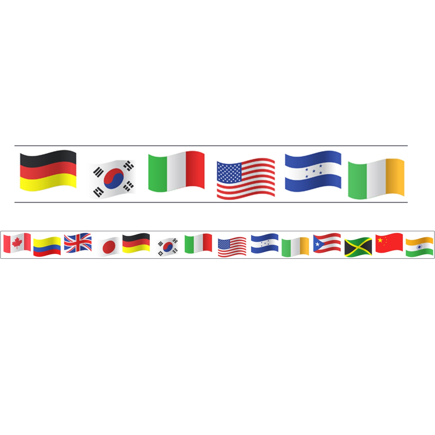 Charles Leonard Rectangle Cut Borders/Trims, World Flags, 24' Per Pack, Set Of 2 Packs - Image 3