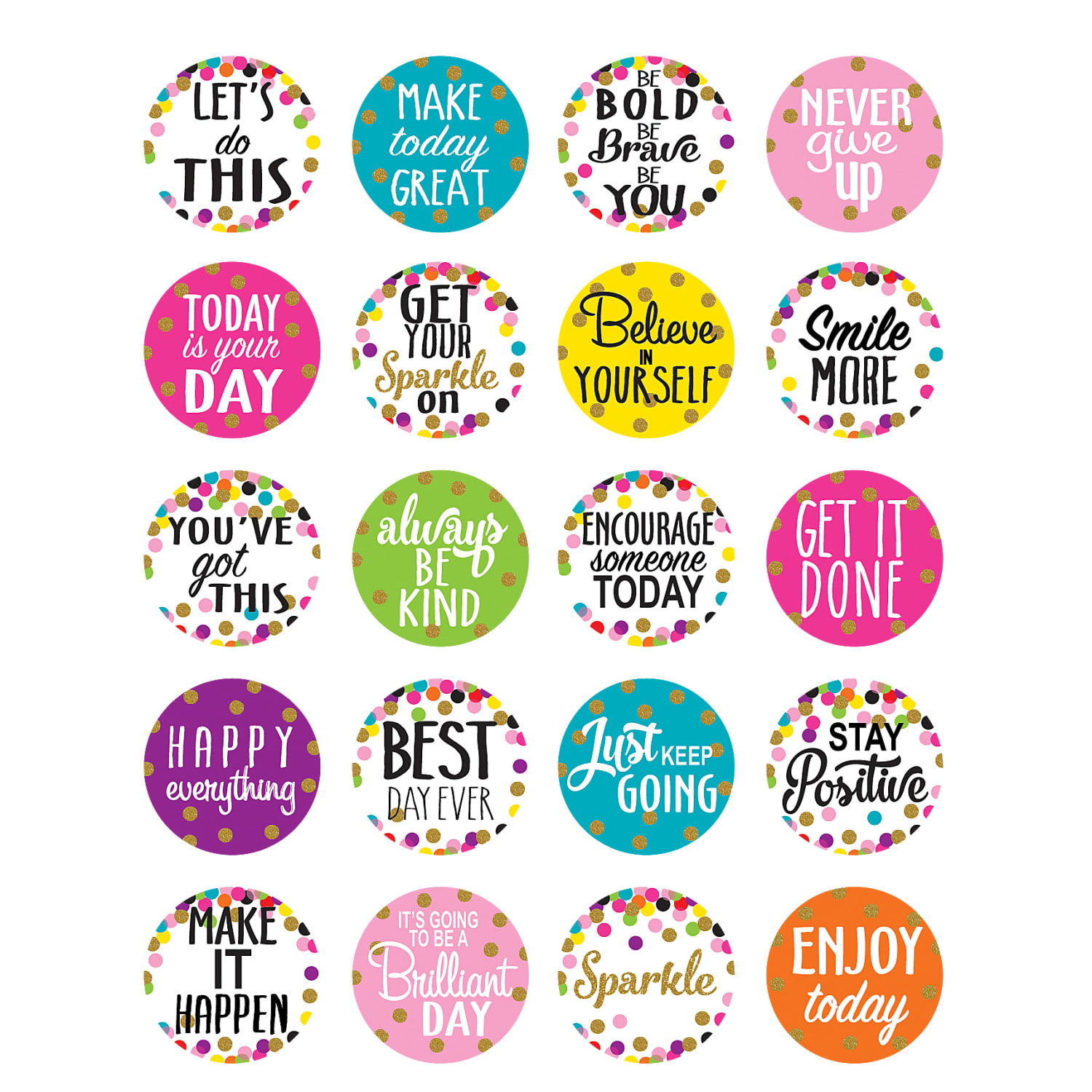 Teacher Created Resources Stickers, Confetti Words to Inspire, 120 Stickers Per Pack, Set Of 12 Packs - Image 3