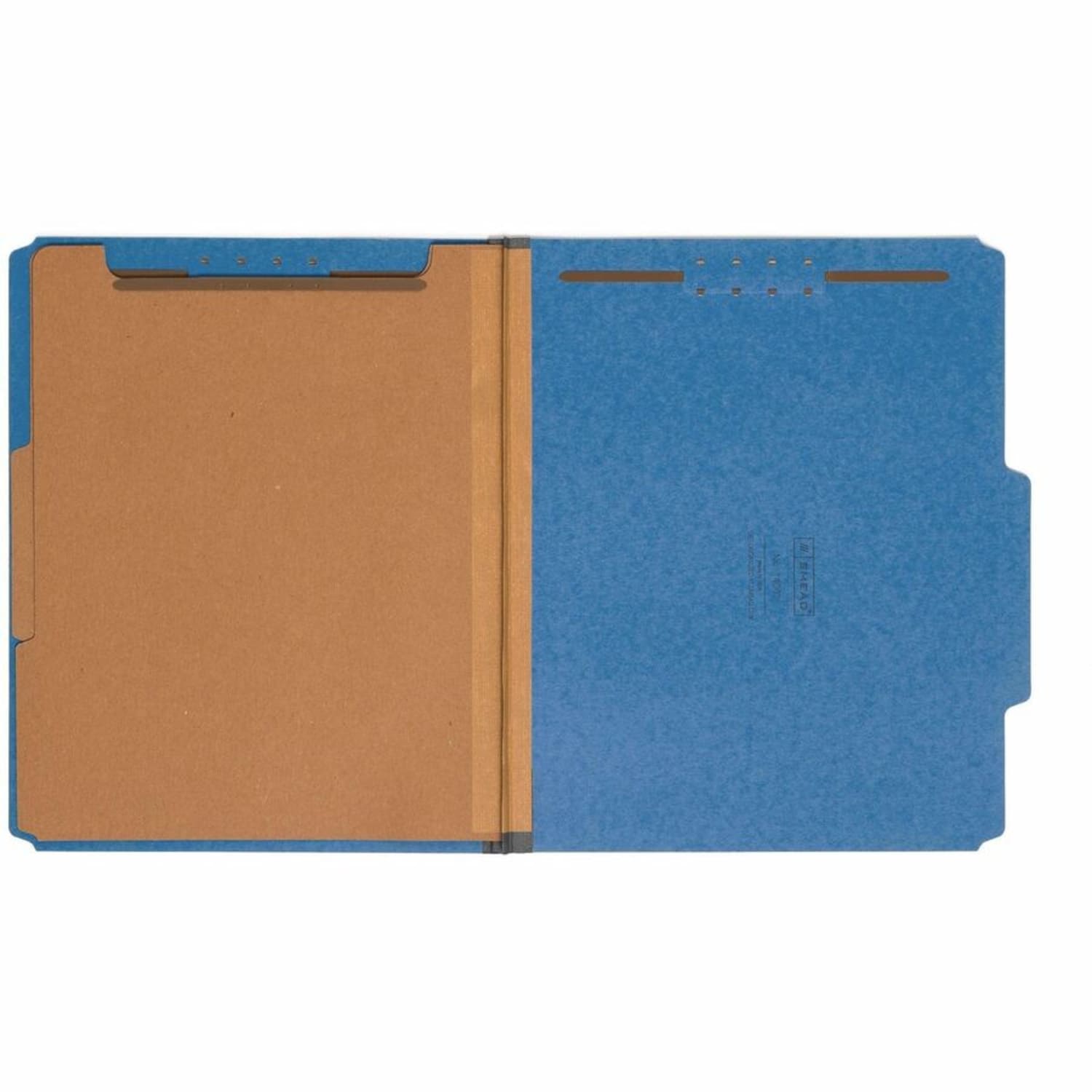 Smead Pressboard 2/5-Cut Tab Classification Folders With 2 Fasteners And 2 Dividers, 2in Expansion, Letter Size, 100% Recycled, Dark Blue, Box of 10 Folders - Image 4