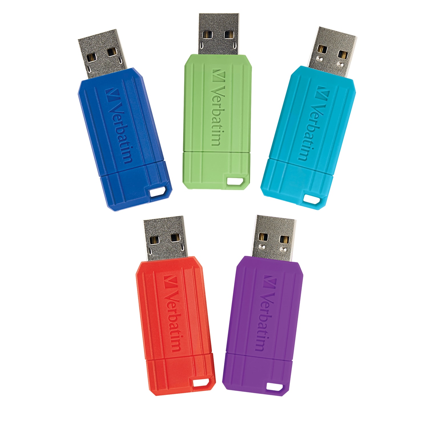 Verbatim PinStripe USB 2.0 Flash Drives, 32GB, Assorted Colors, 5 Pack - Image 5
