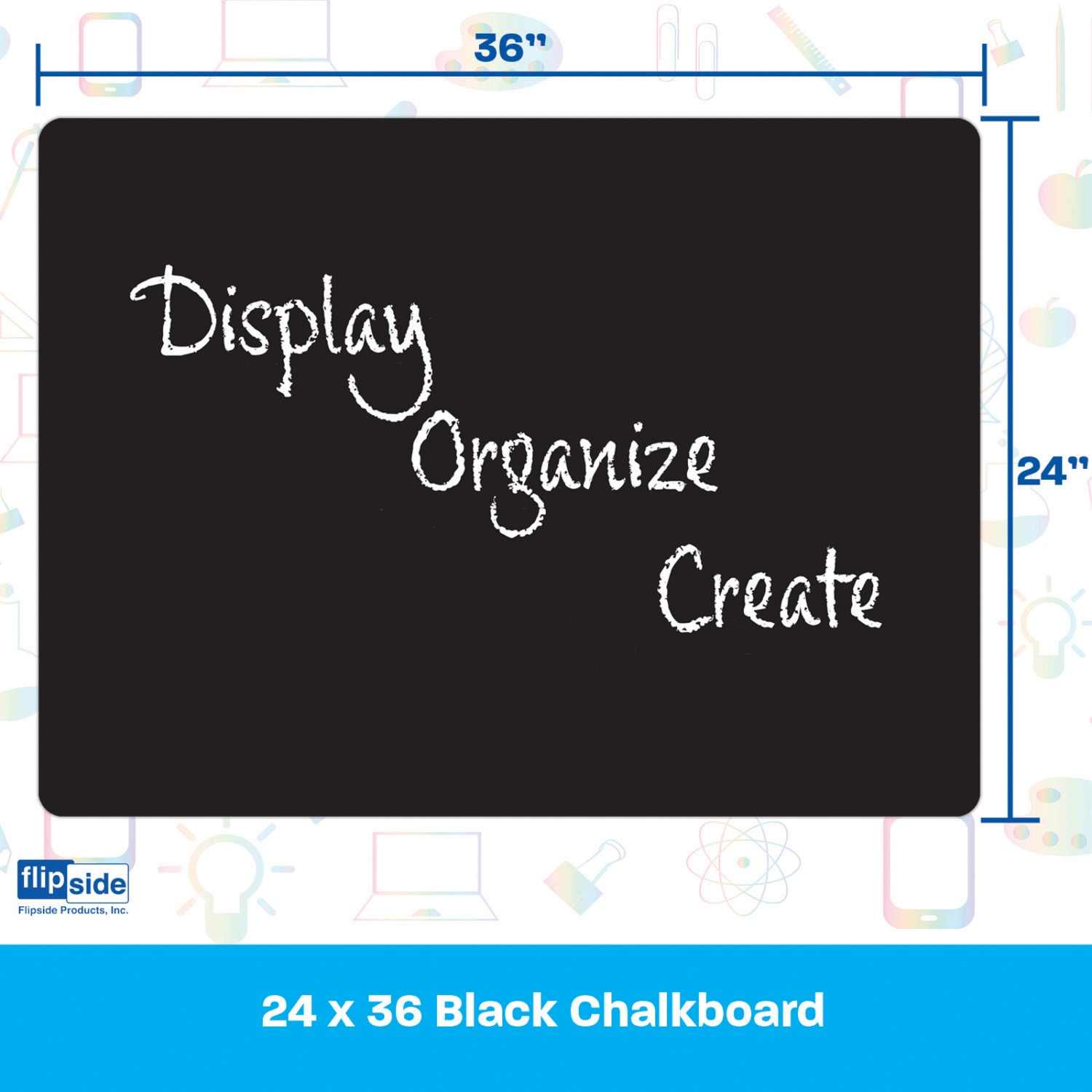 Flipside Products Chalkboards, MDF, 24in x 36in, Black, Pack Of 2 Chalkboards - Image 6