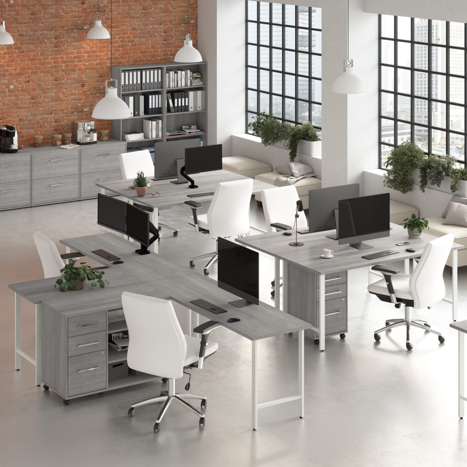 Bush Business Furniture Hustle 29-11/16in x 19-5/8in Lateral 2-Drawer File Cabinet, Platinum Gray, Standard Delivery - Image 4