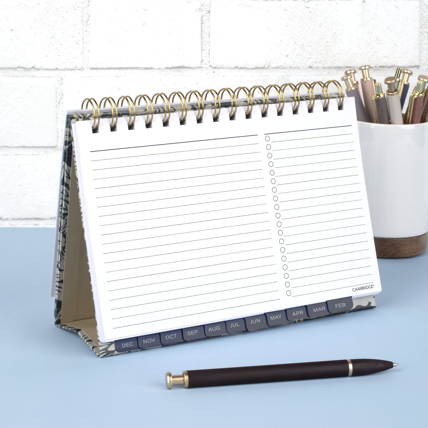 Mead Cambridge Denim Blooms 2027 Monthly Planner and Notes, Small, 5 1/2in x 8 1/2in - Image 4