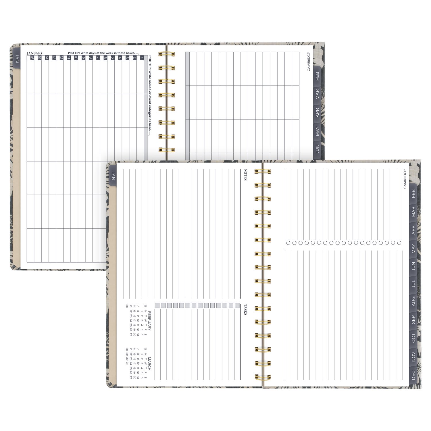 Mead Cambridge Denim Blooms 2027 Monthly Planner and Notes, Small, 5 1/2in x 8 1/2in - Image 5